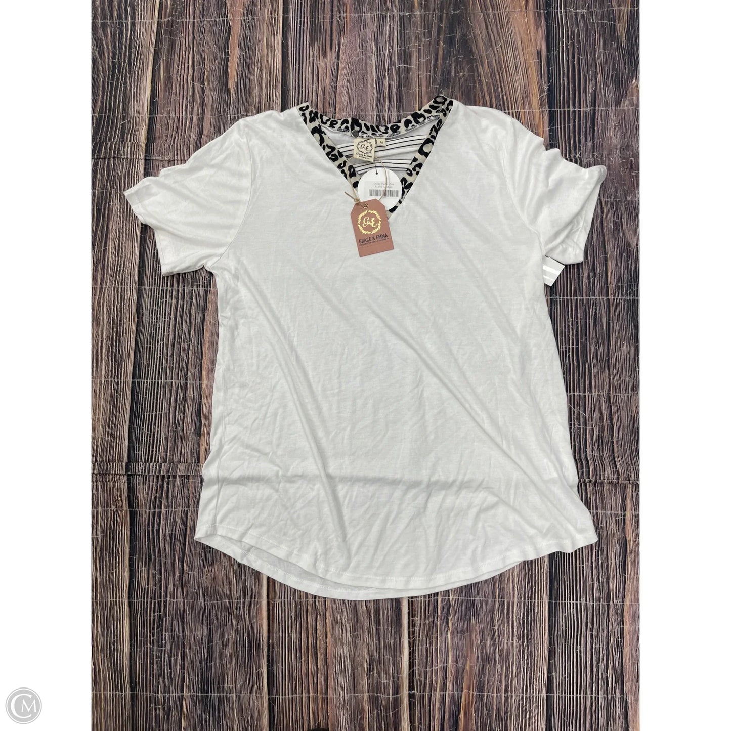 Top 3/4 Sleeve By Grace & Emma In White, Size: M