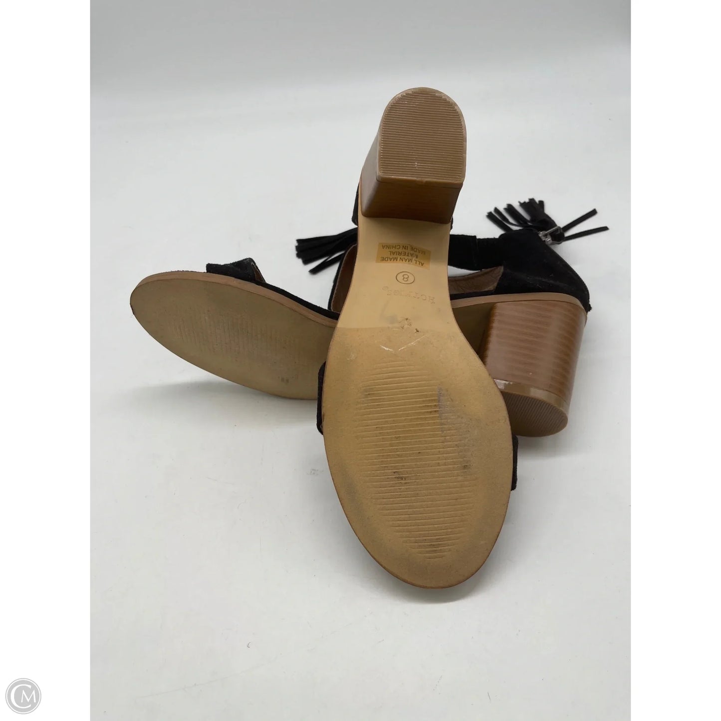 Sandals Heels Block By Hot Kiss In Black, Size: 8