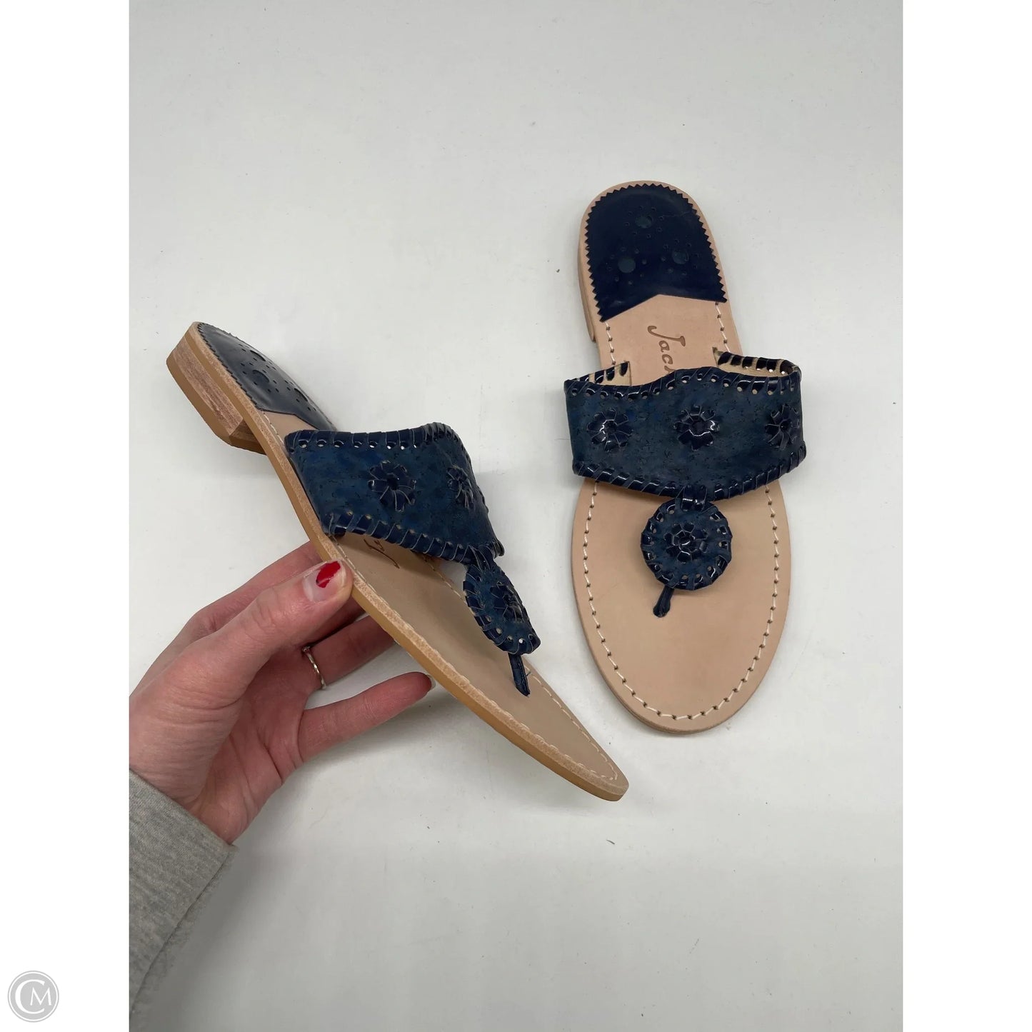 Sandals Flip Flops By Jack Rogers In Navy, Size: 9