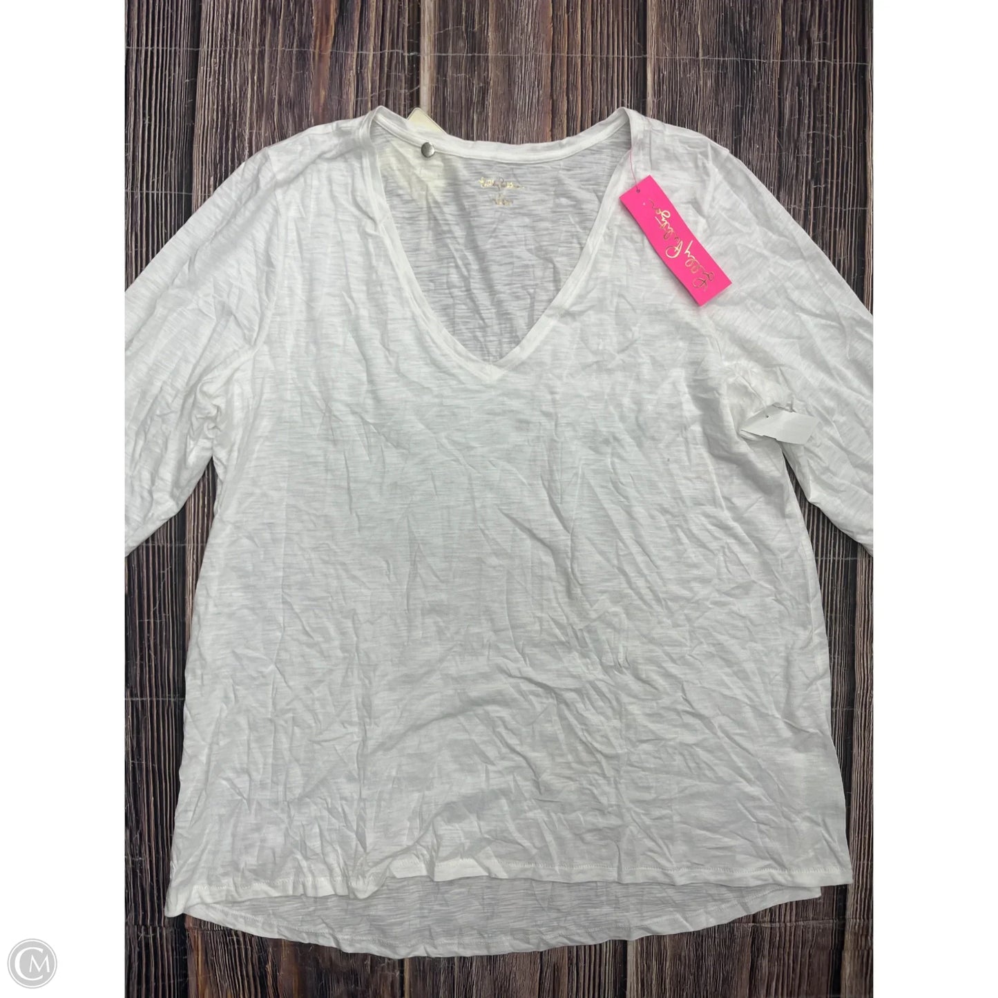 Top 3/4 Sleeve Designer By Lilly Pulitzer In White, Size: Xl