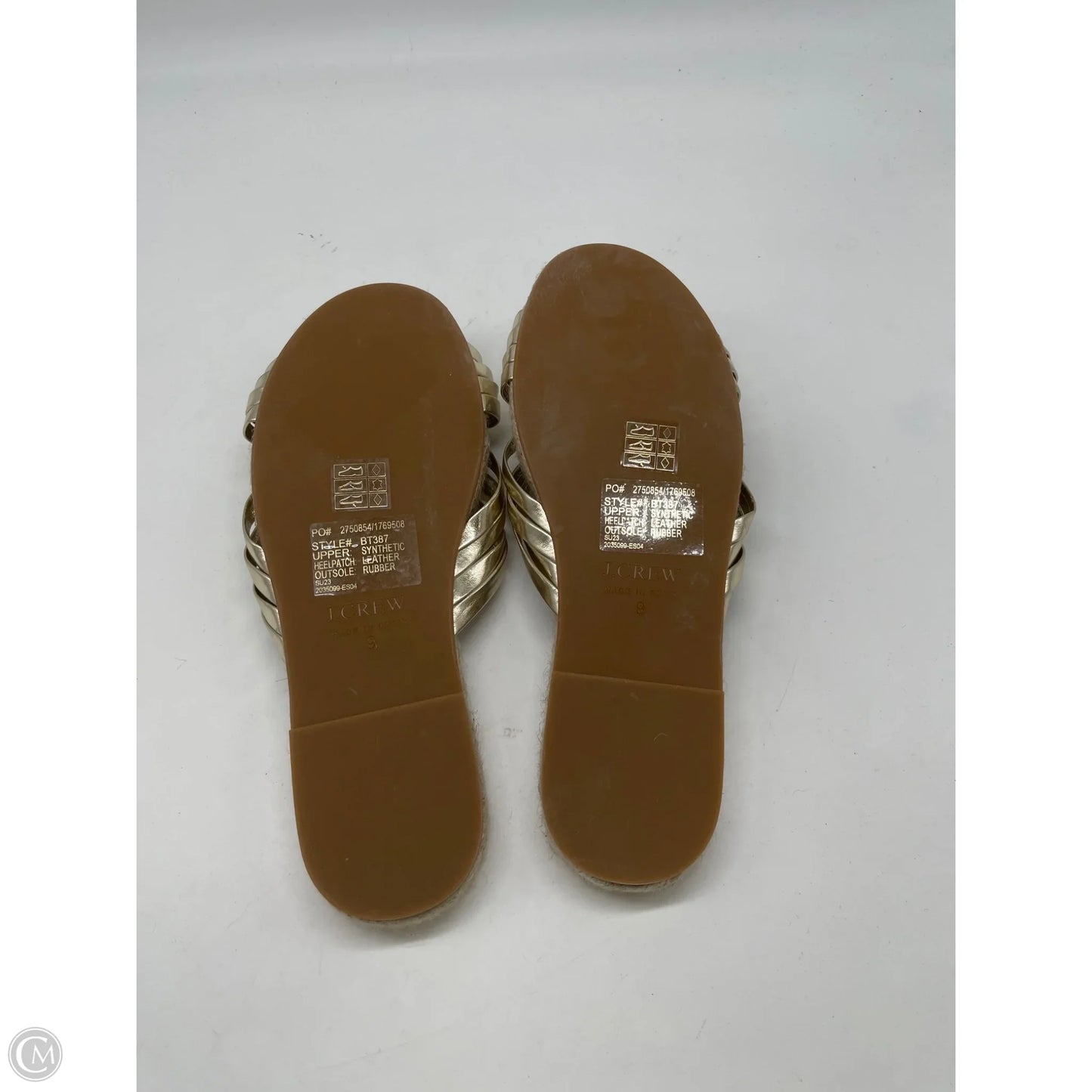 Sandals Flats By J. Crew In Gold, Size: 9