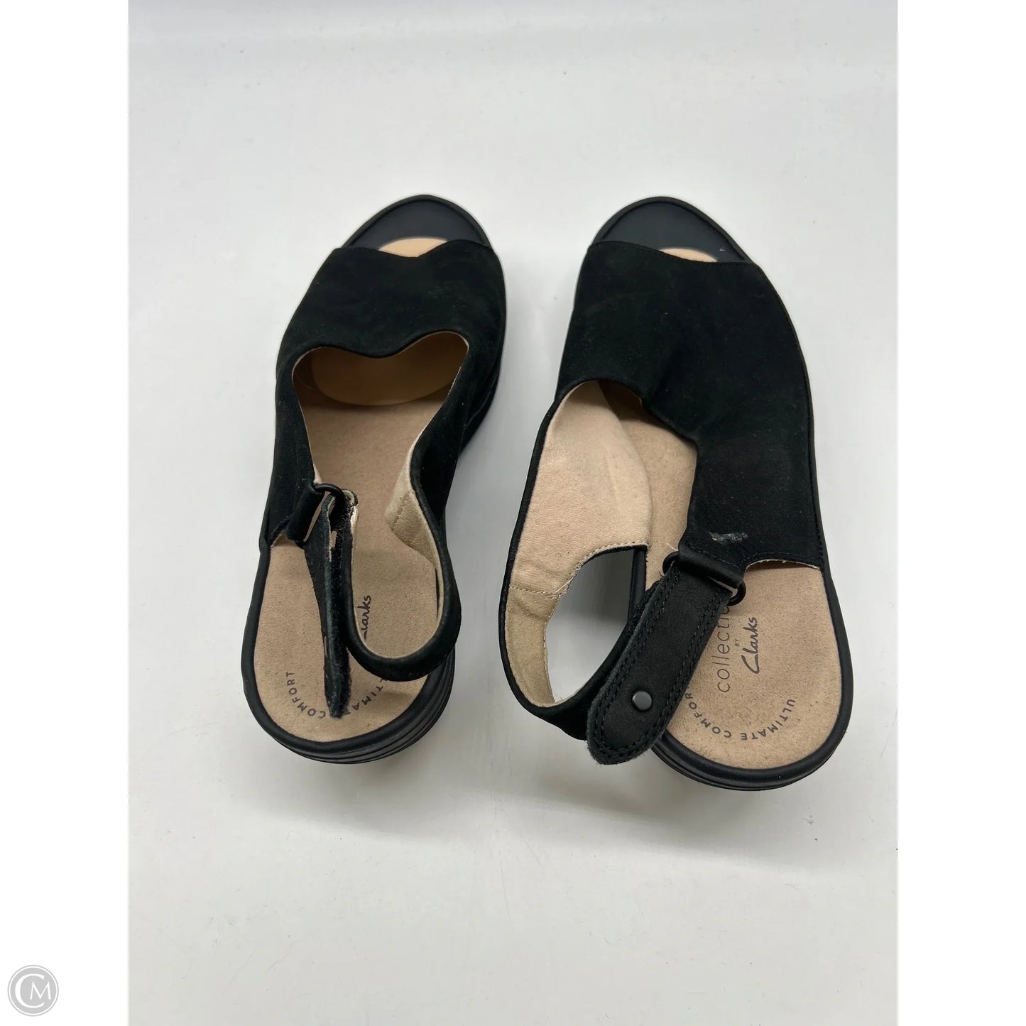 Shoes Heels Wedge By Clarks In Black, Size: 7.5