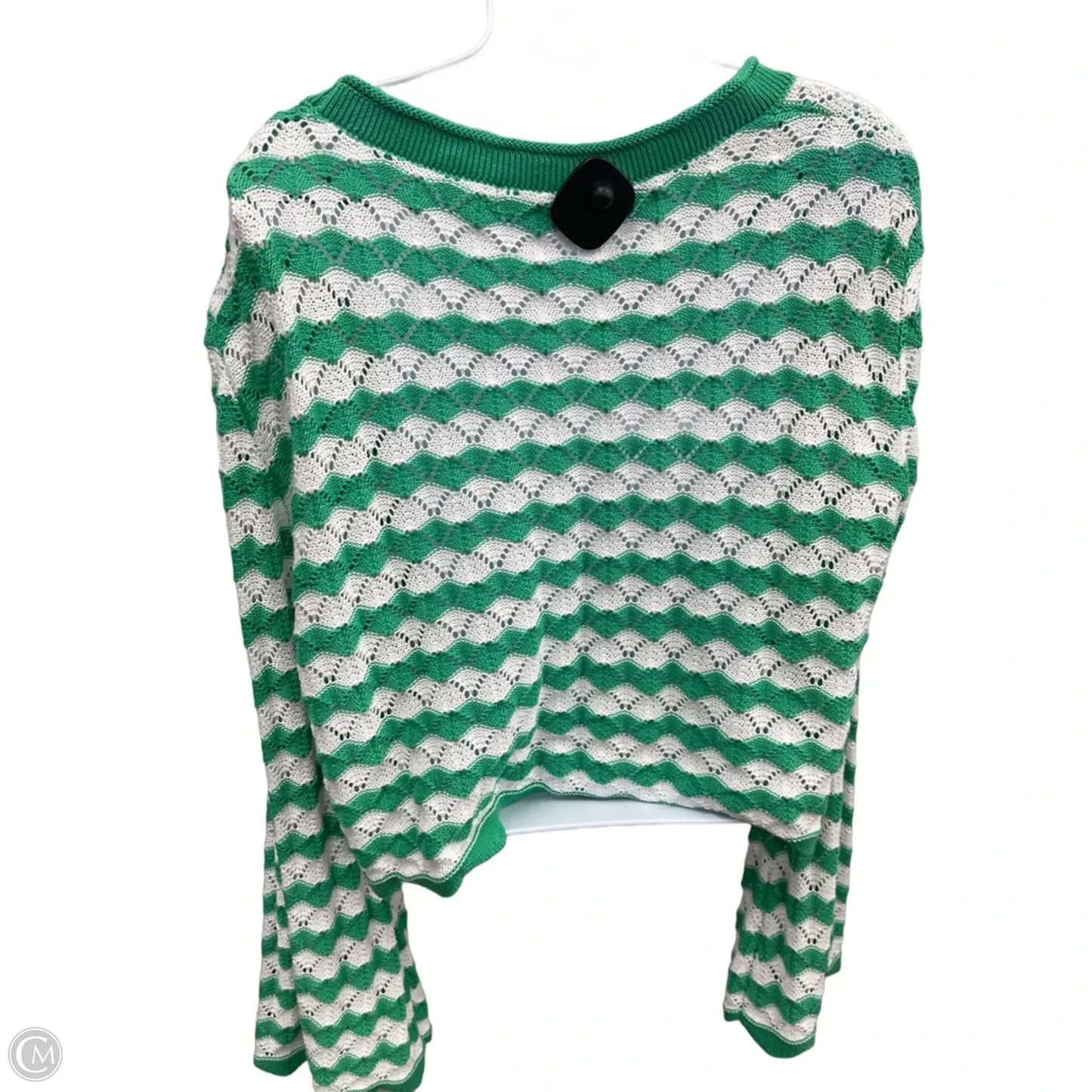 Cardigan By Mustard Seed In Green & White, Size: L