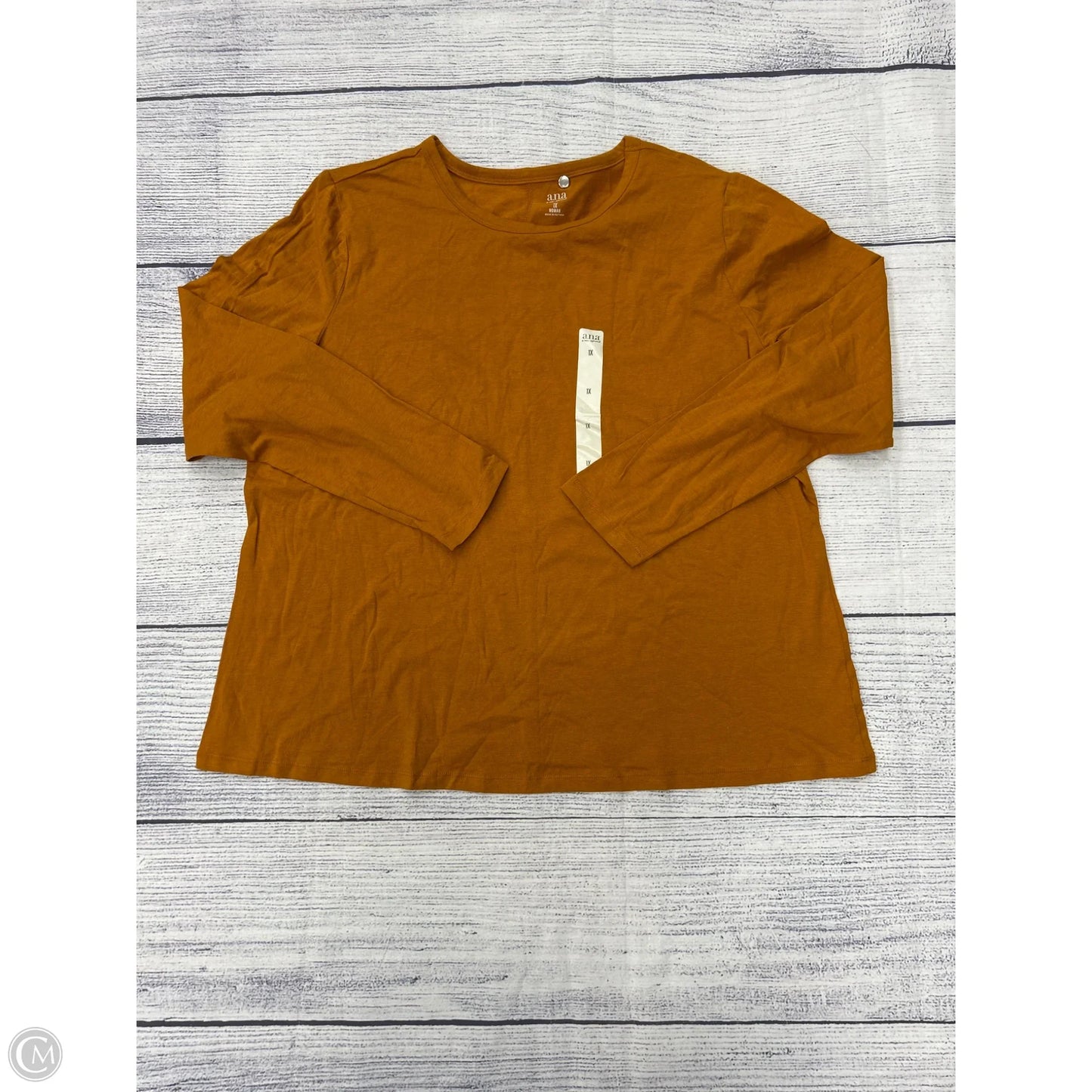 Top Long Sleeve Basic By Ana In Yellow, Size: 1x