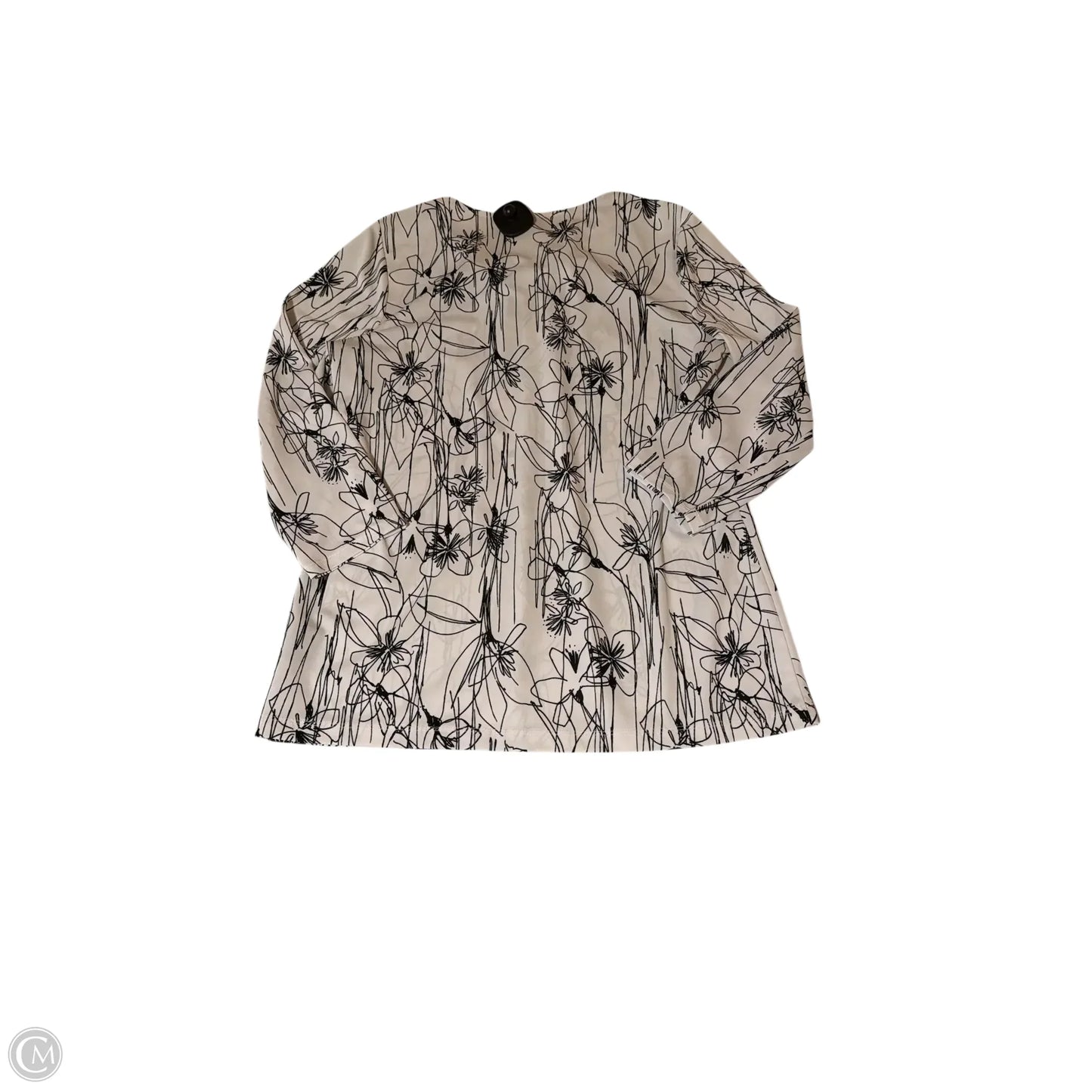 Top Long Sleeve By Worthington In Black & White, Size: S