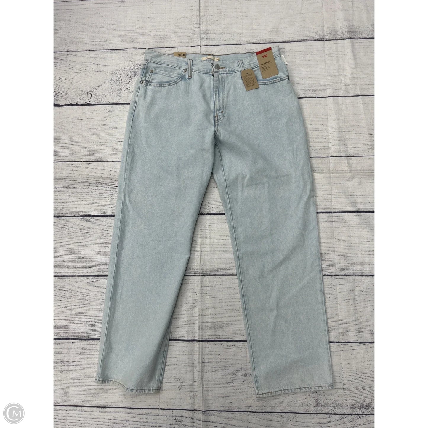 Jeans Wide Leg By Levis In Blue Denim, Size: 14