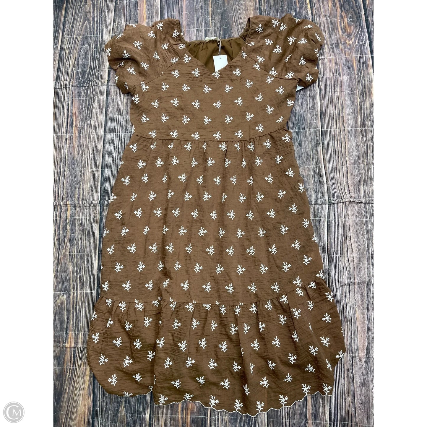 Dress Casual Maxi By Clothes Mentor In Brown, Size: 3x
