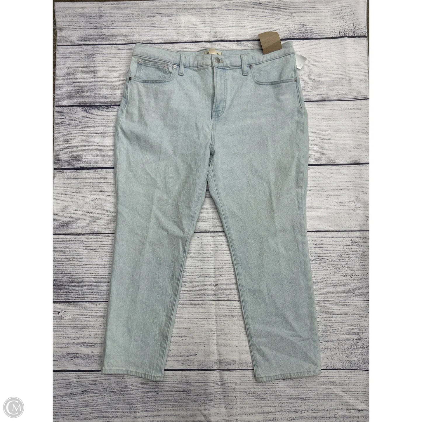 Jeans Straight By Madewell In Blue Denim, Size: 16