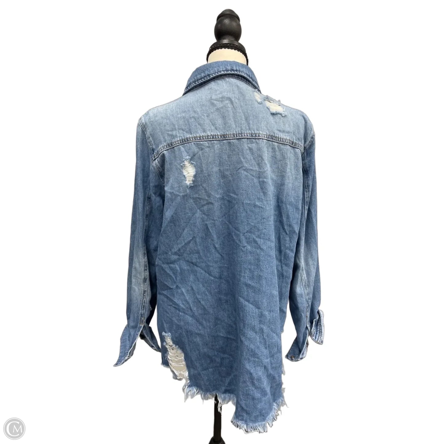 Jacket Denim By Risen In Blue Denim, Size: L