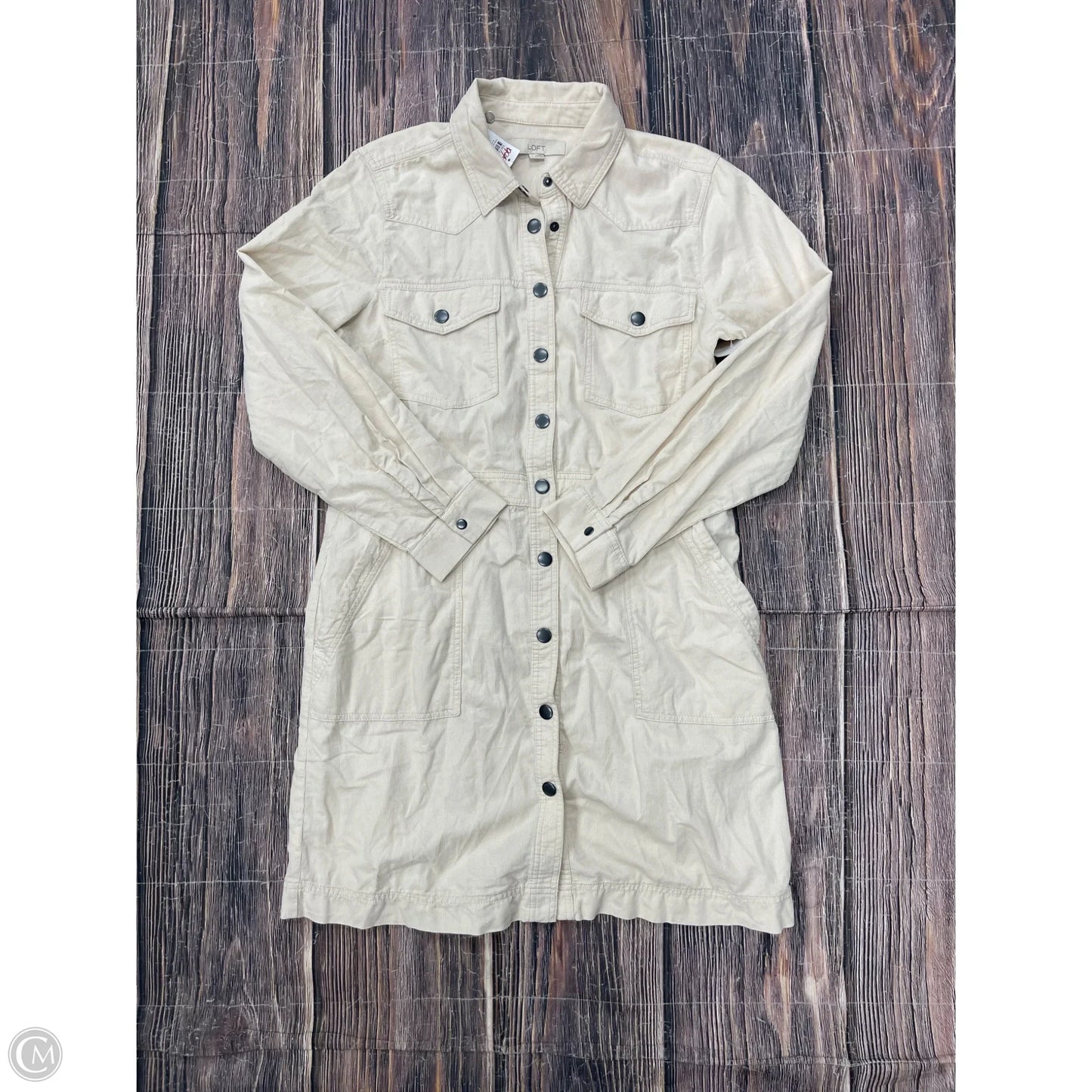 Dress Casual Short By Loft In Cream, Size: 12
