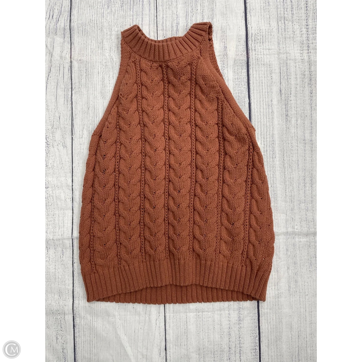 Sweater Short Sleeve By A New Day In Orange, Size: L
