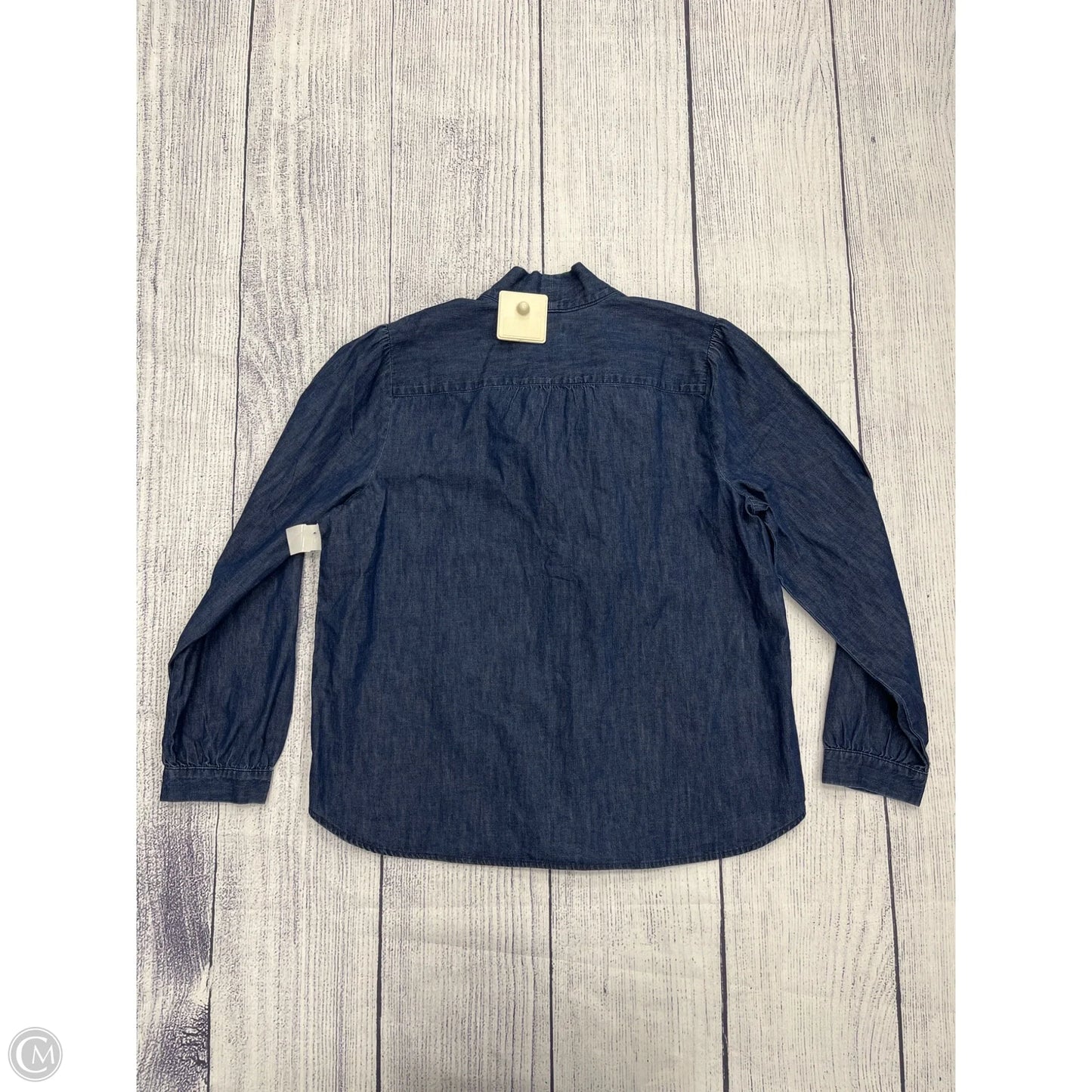 Top Long Sleeve By J. Crew In Blue Denim, Size: Xl