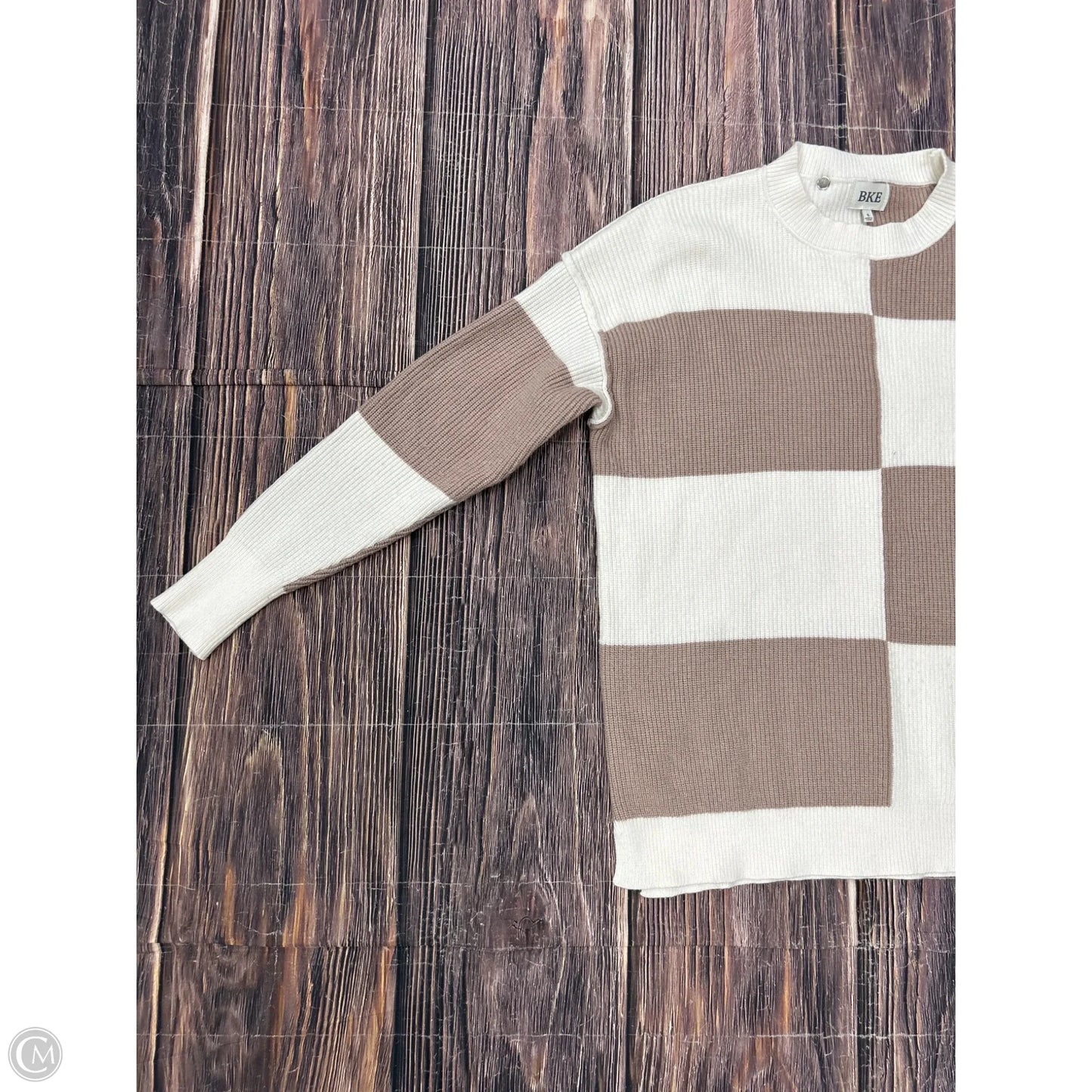 Sweater By Bke In Brown & Cream, Size: S