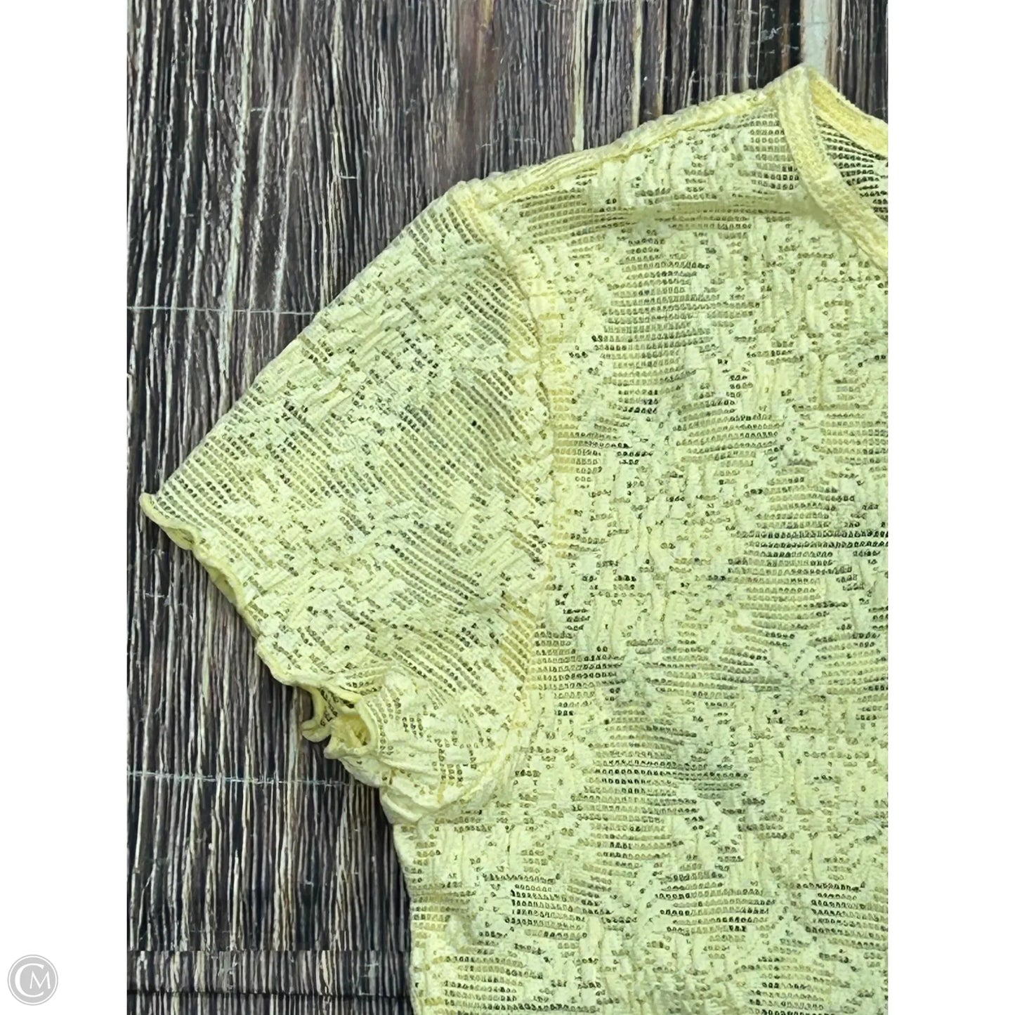 Top Short Sleeve By Free People In Yellow, Size: M