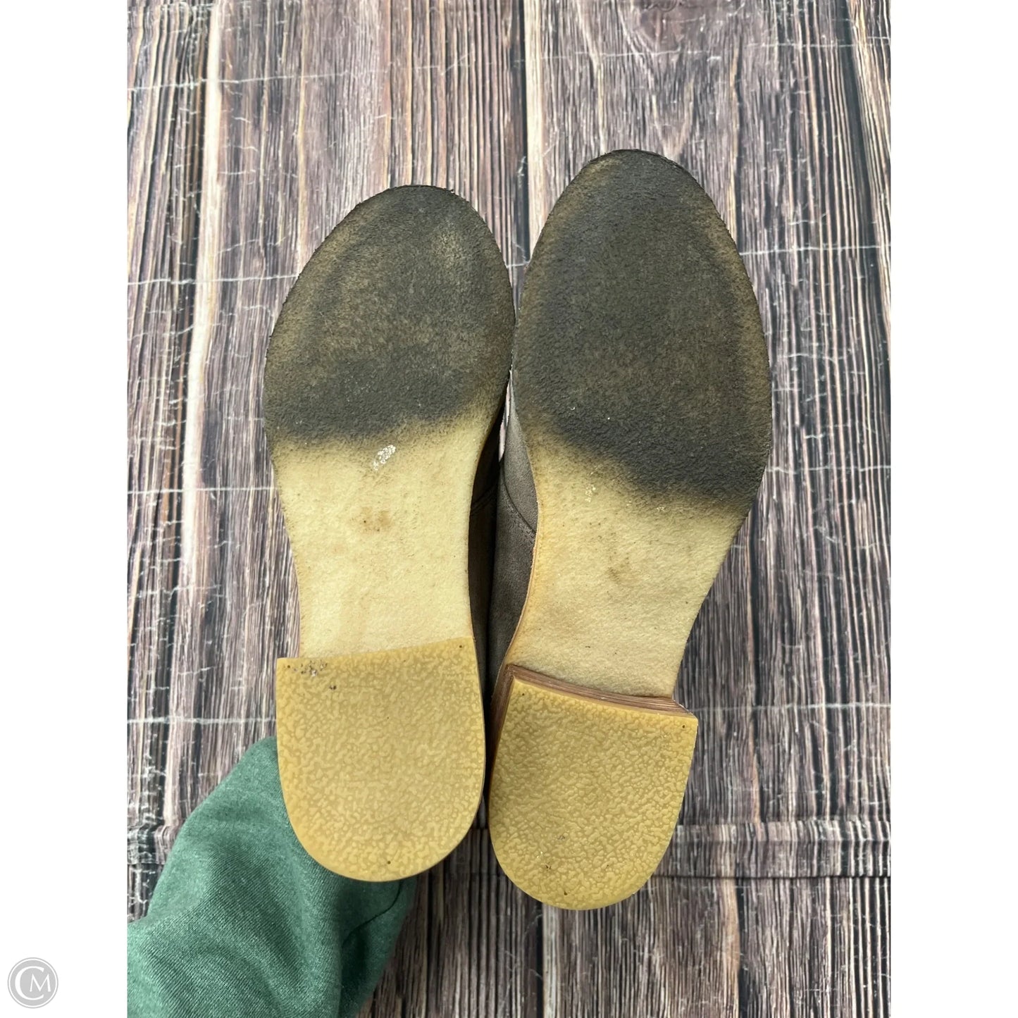 Boots Ankle Heels By Clarks In Brown, Size: 8.5