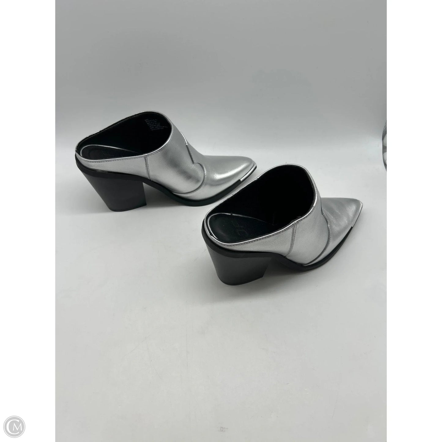 Boots Ankle Heels By Jf In Silver, Size: 8
