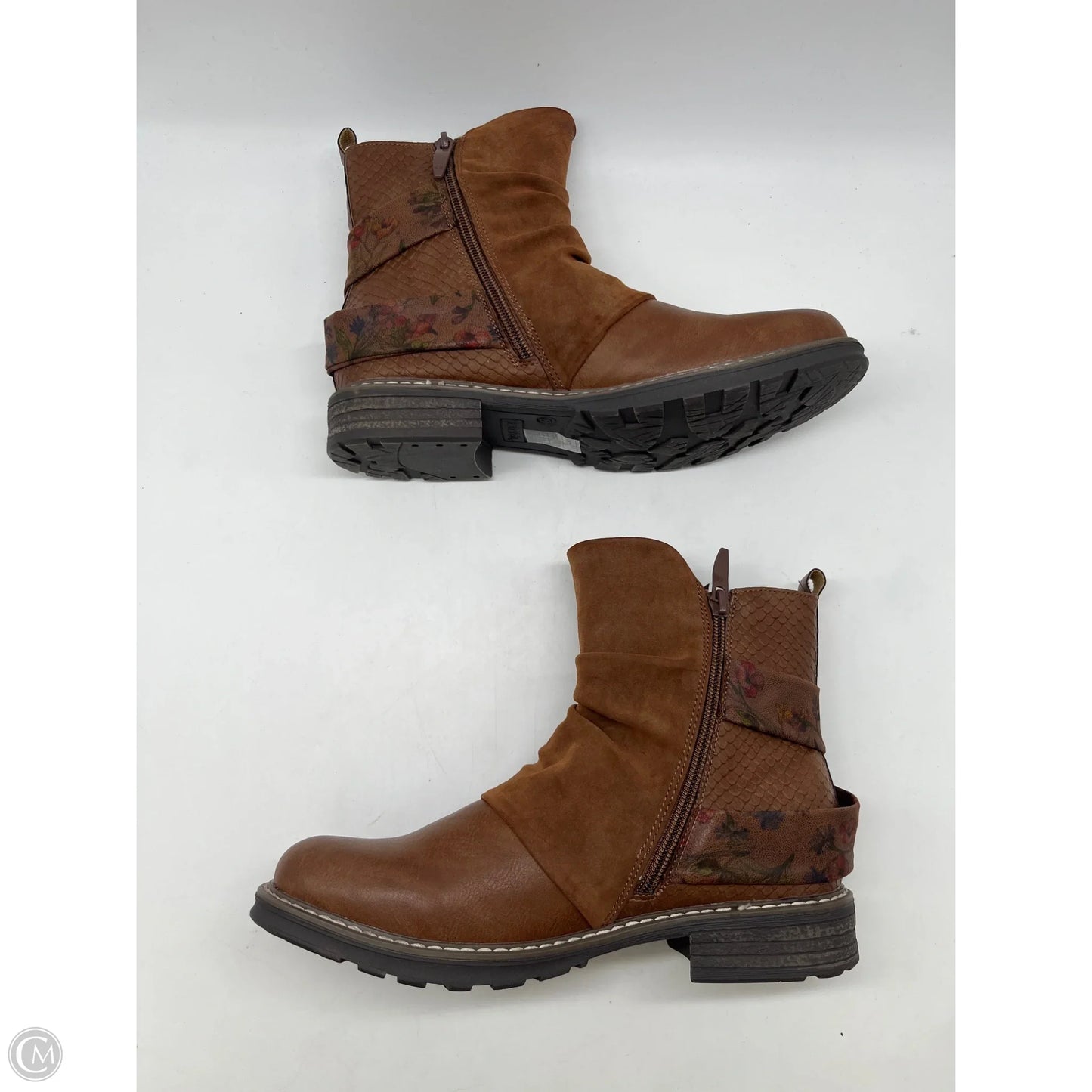 Boots Ankle Heels By Clothes Mentor In Brown, Size: 8