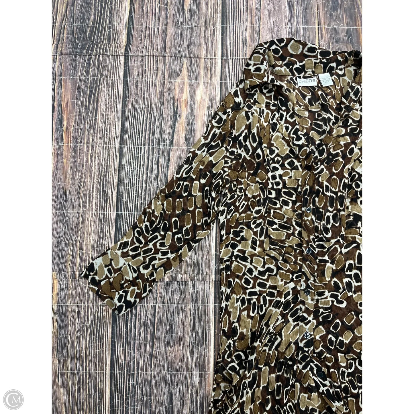 Top Long Sleeve By Chicos In Brown, Size: S