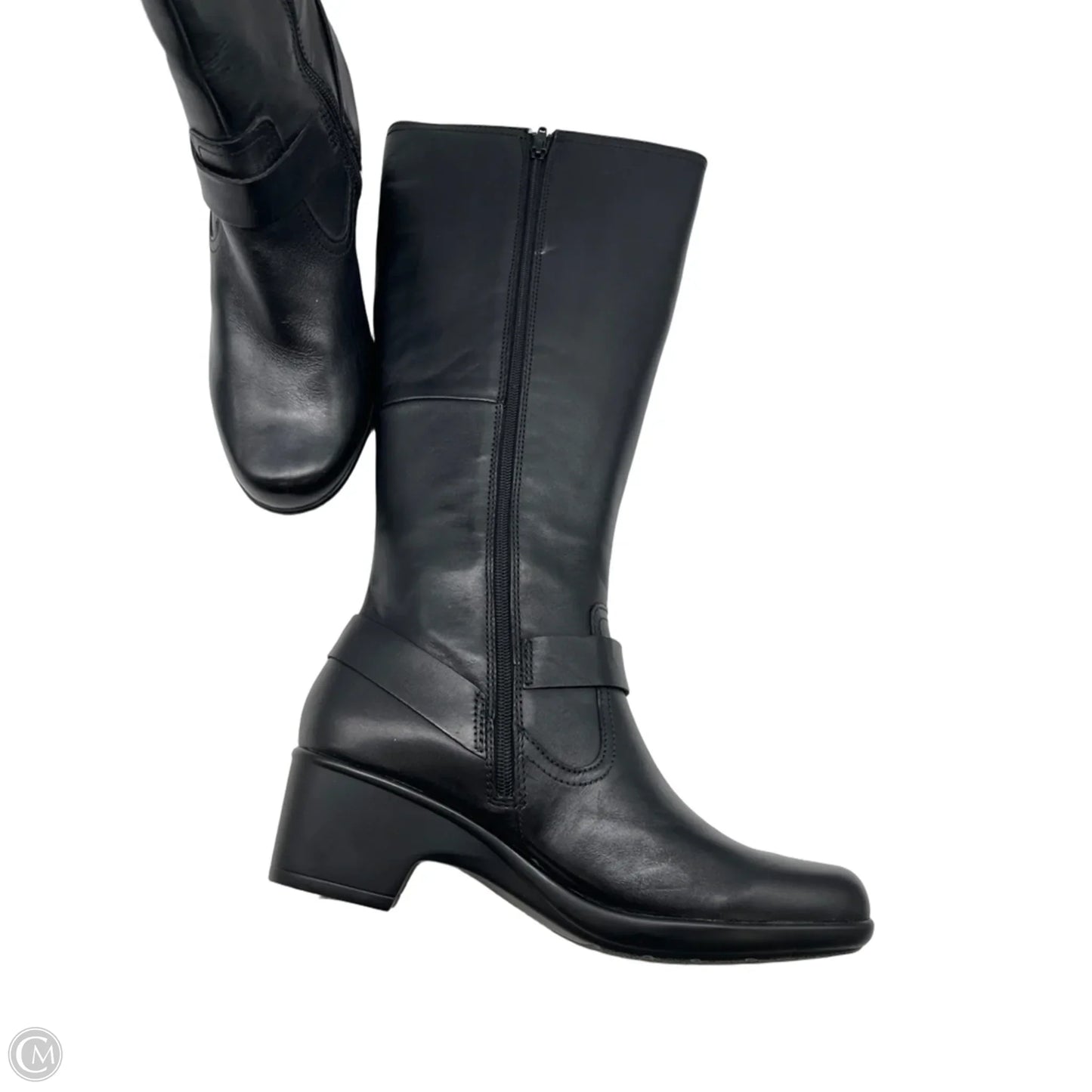 Boots Knee Heels By Clarks In Black, Size: 11