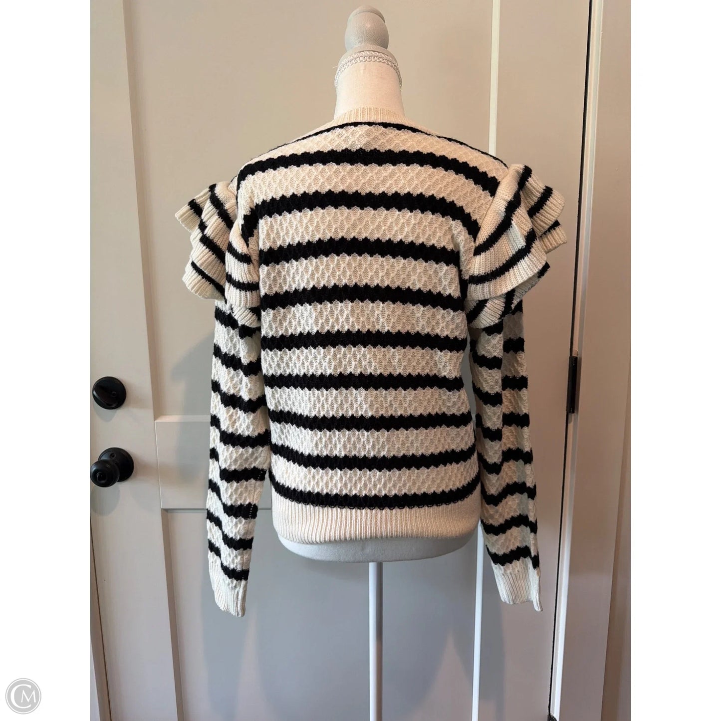 Sweater By Clothes Mentor In Black & White, Size: S