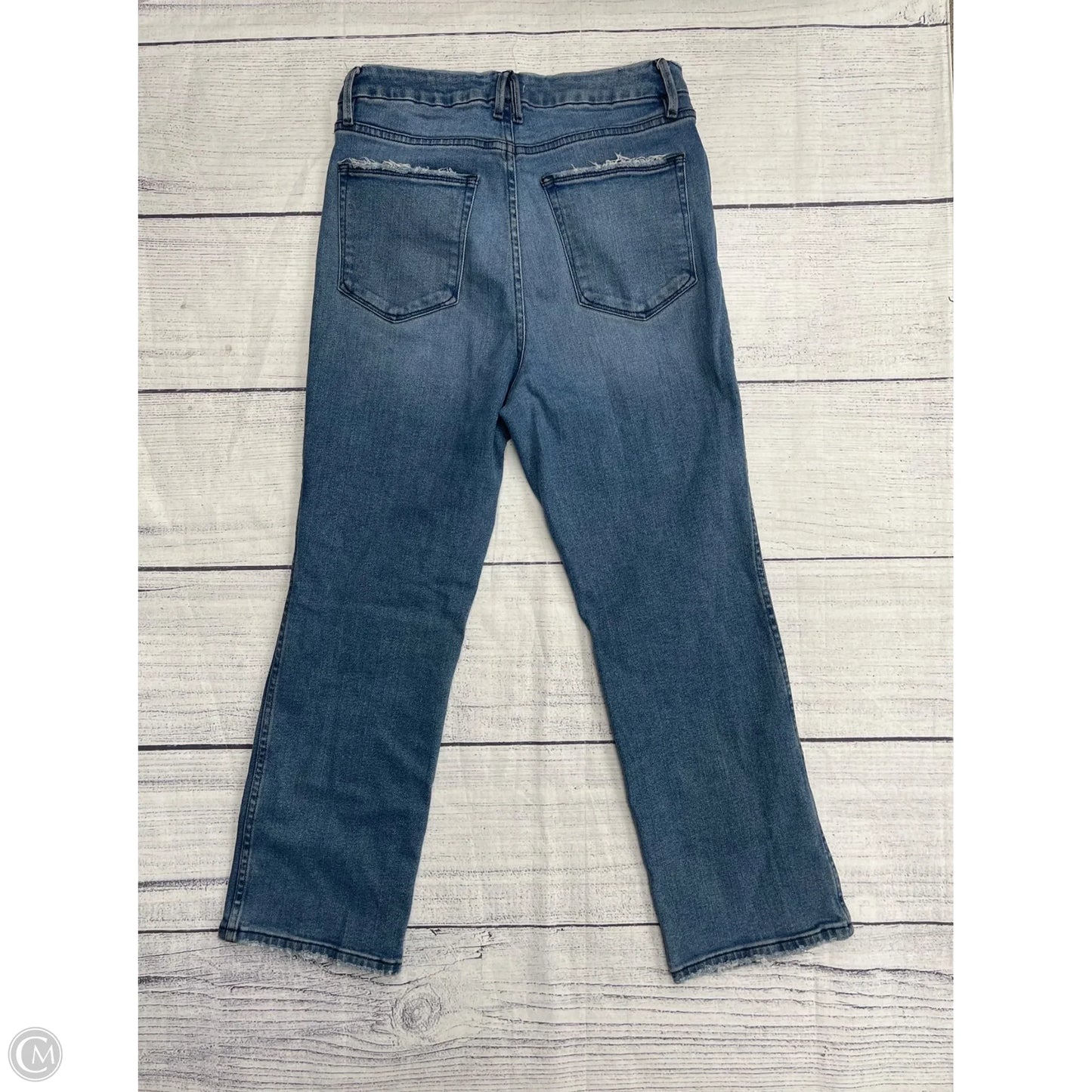Jeans Straight By Good American In Blue Denim, Size: 12