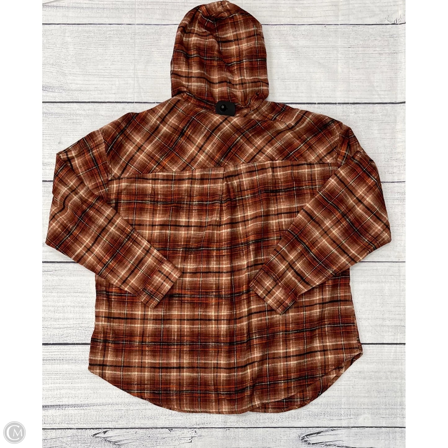 Top Long Sleeve By Maurices In Brown, Size: 1x