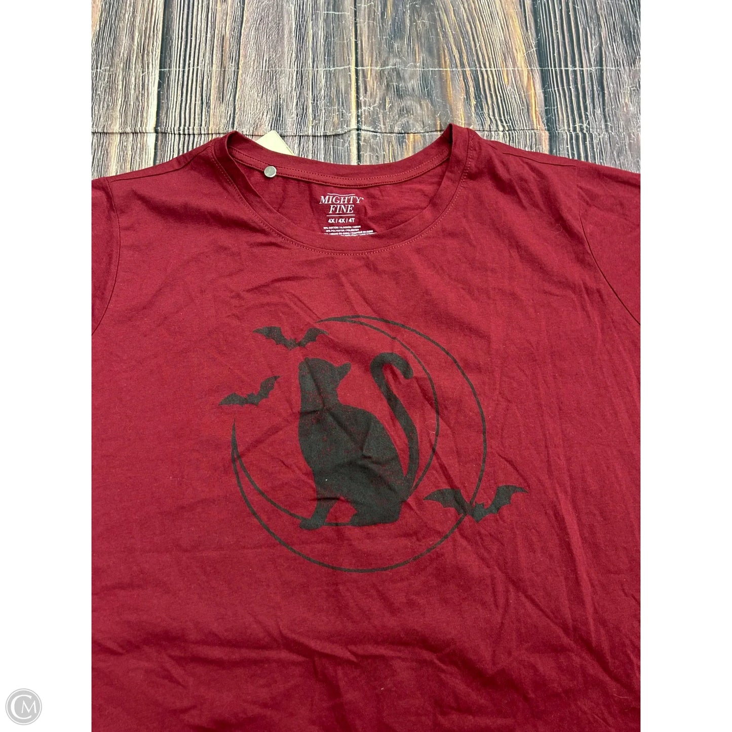 Top Short Sleeve By Mighty Fine In Maroon, Size: 4x