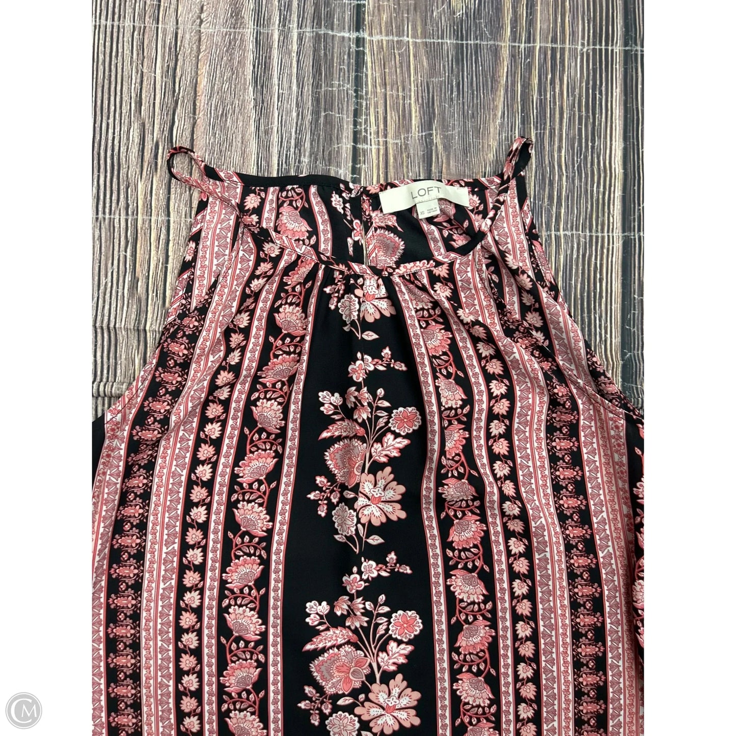 Tank Top By Loft In Black & Pink, Size: Xs