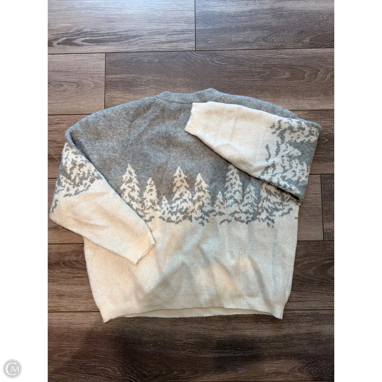 Sweater By Loft In Grey & White, Size: S