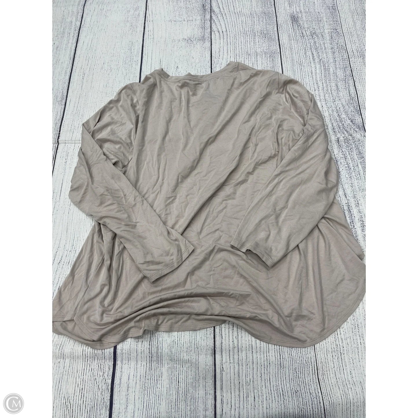 Top Long Sleeve Basic By Tahari In Tan, Size: 3x