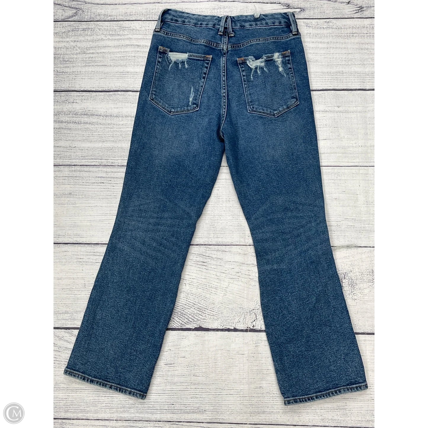 Jeans Straight By Good American In Blue Denim, Size: 8