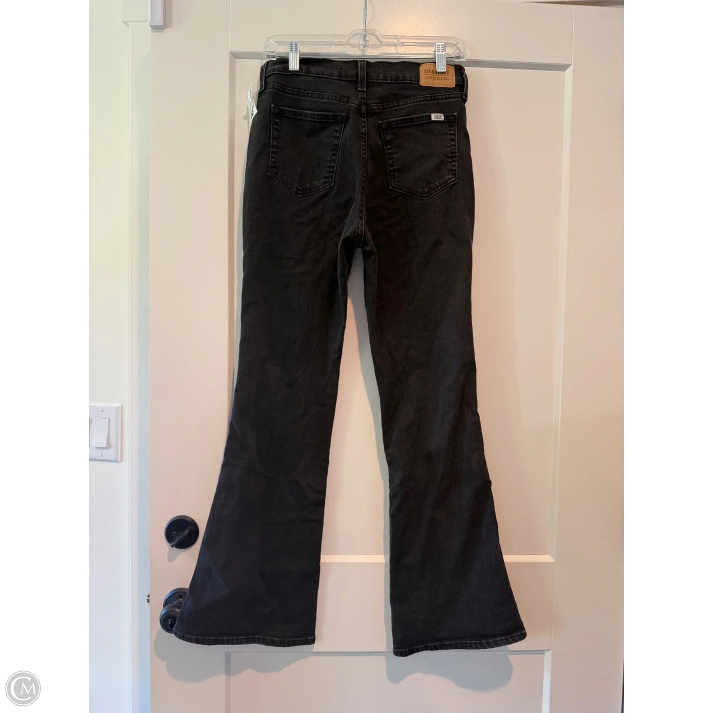 Jeans Flared By Levis Signature In Black Denim, Size: 2