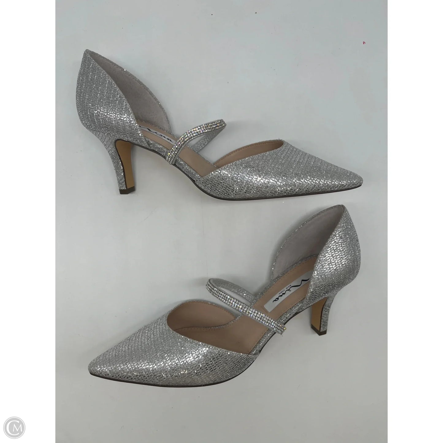 Shoes Heels Kitten By Nina In Silver, Size: 7.5