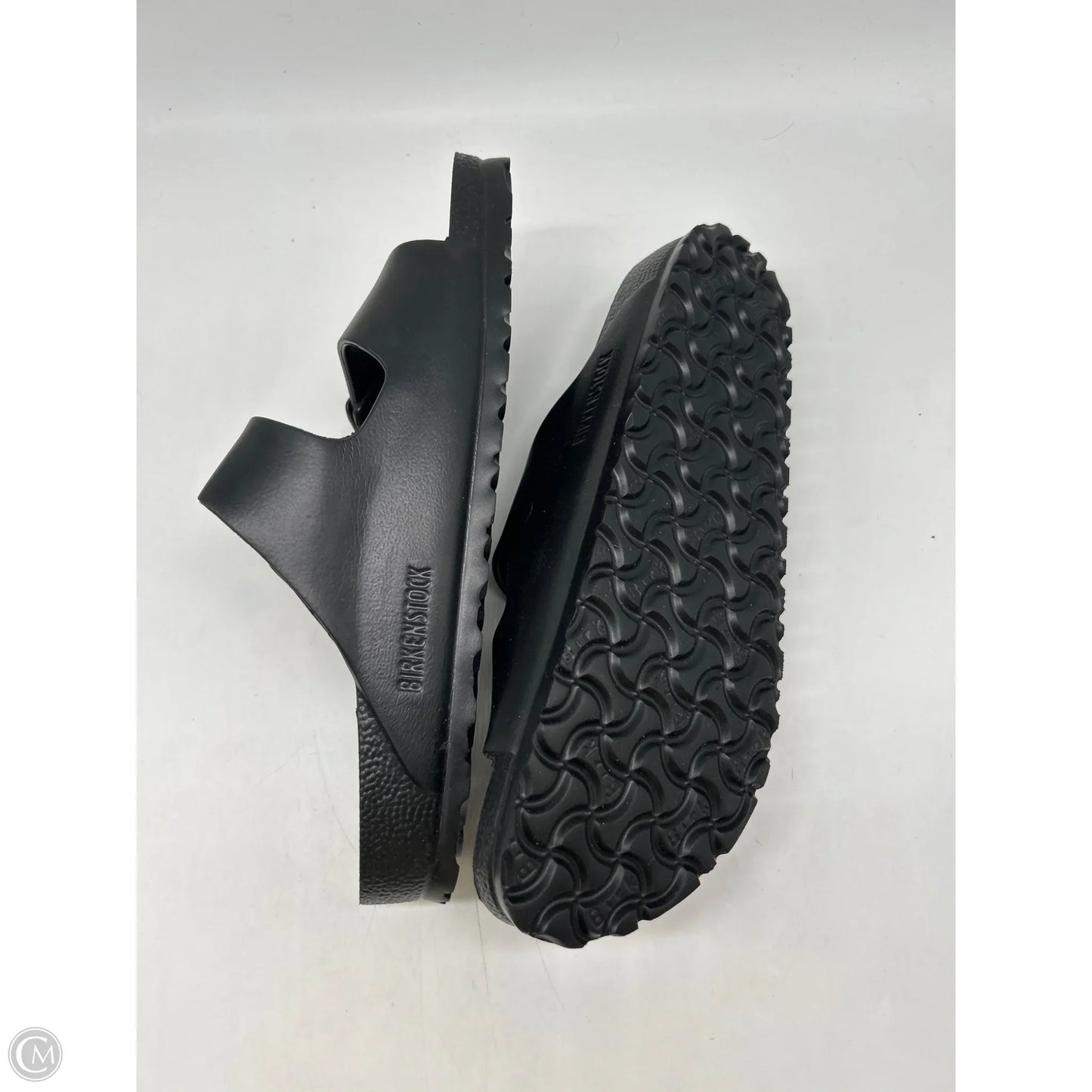 Sandals Flats By Birkenstock In Black, Size: 10