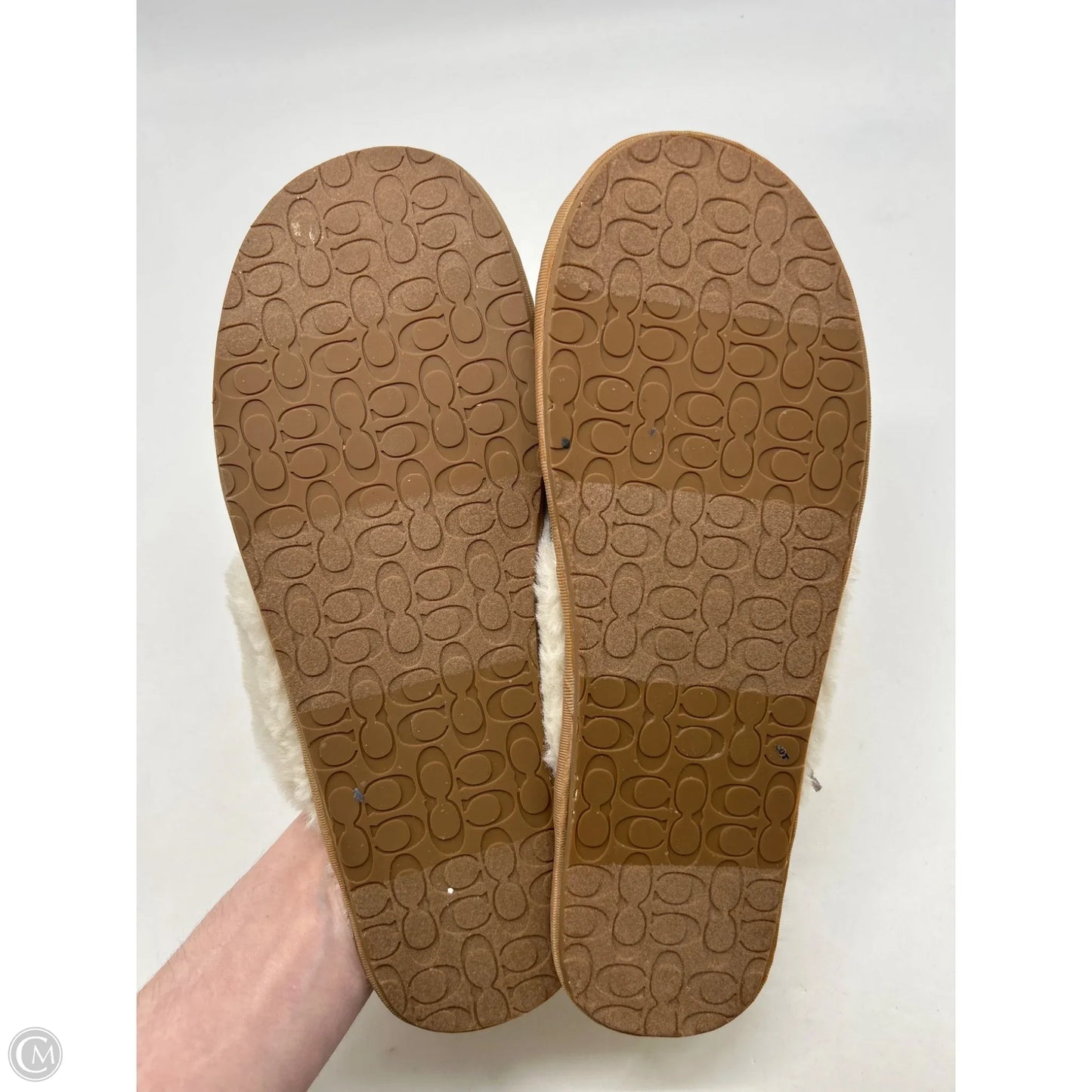 Slippers Designer By Coach In Brown, Size: 10