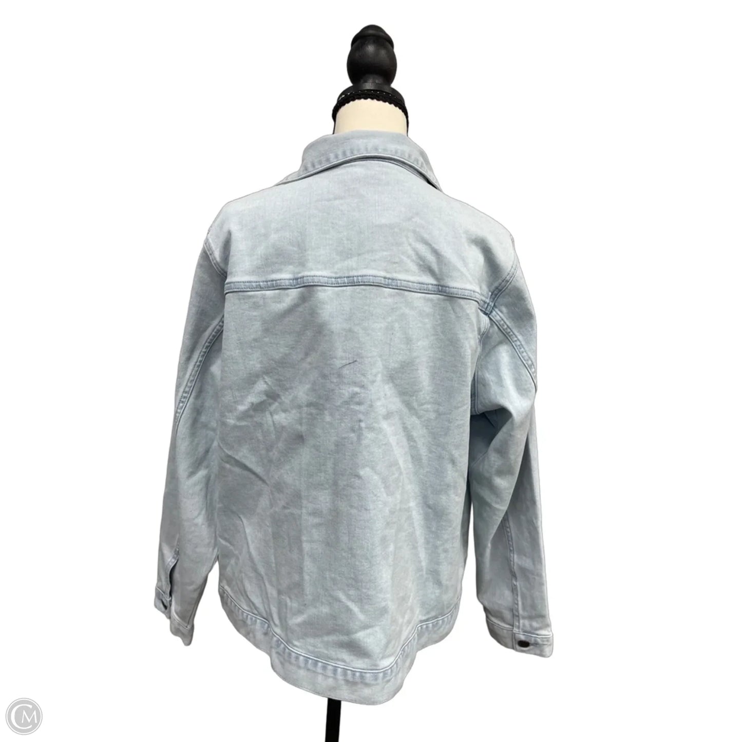 Jacket Denim By Women With Control In Blue Denim, Size: L