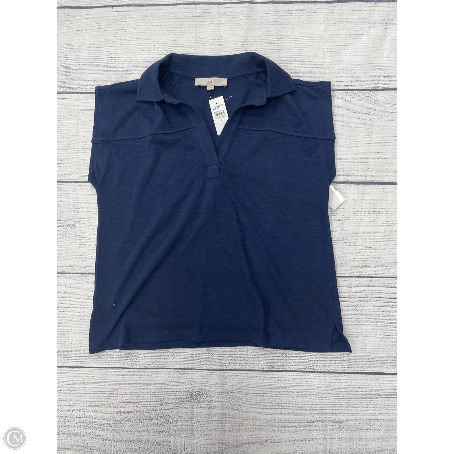 Top Sleeveless By Loft In Blue, Size: S