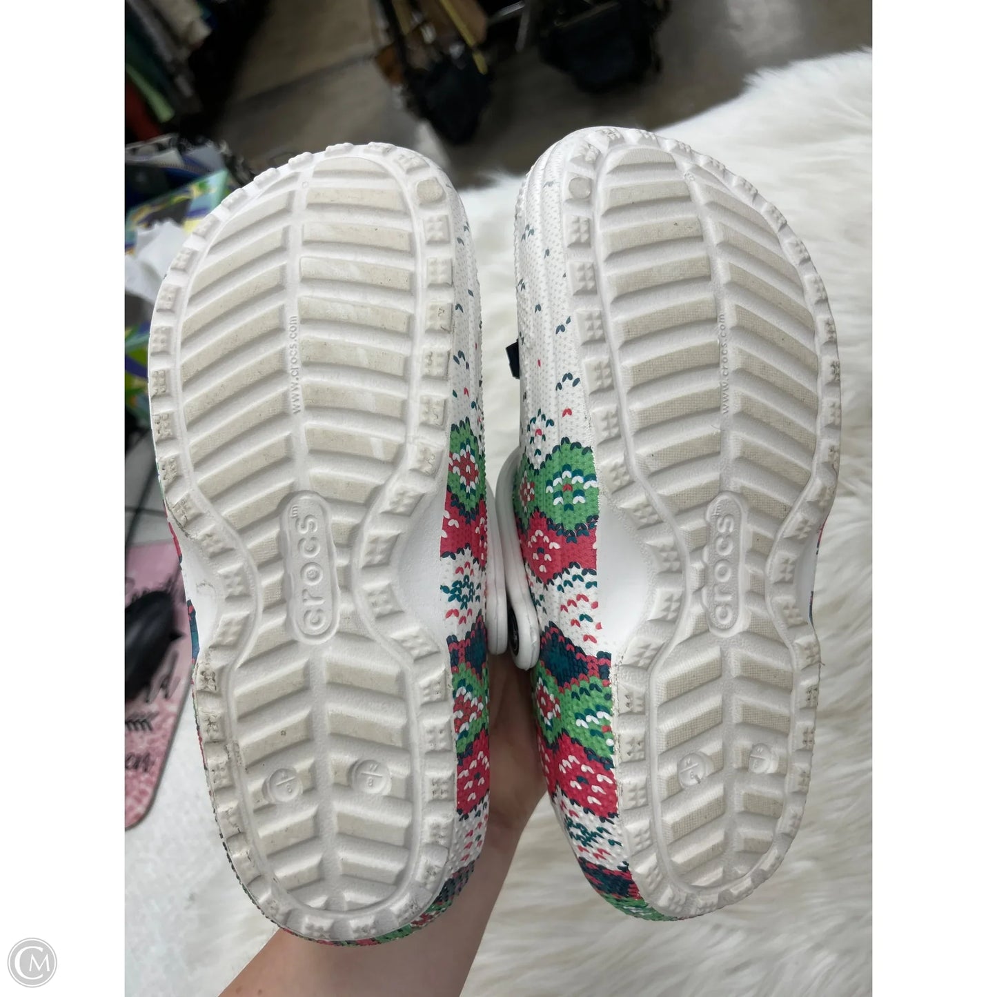 Sandals Heels Platform By Crocs In White, Size: 8