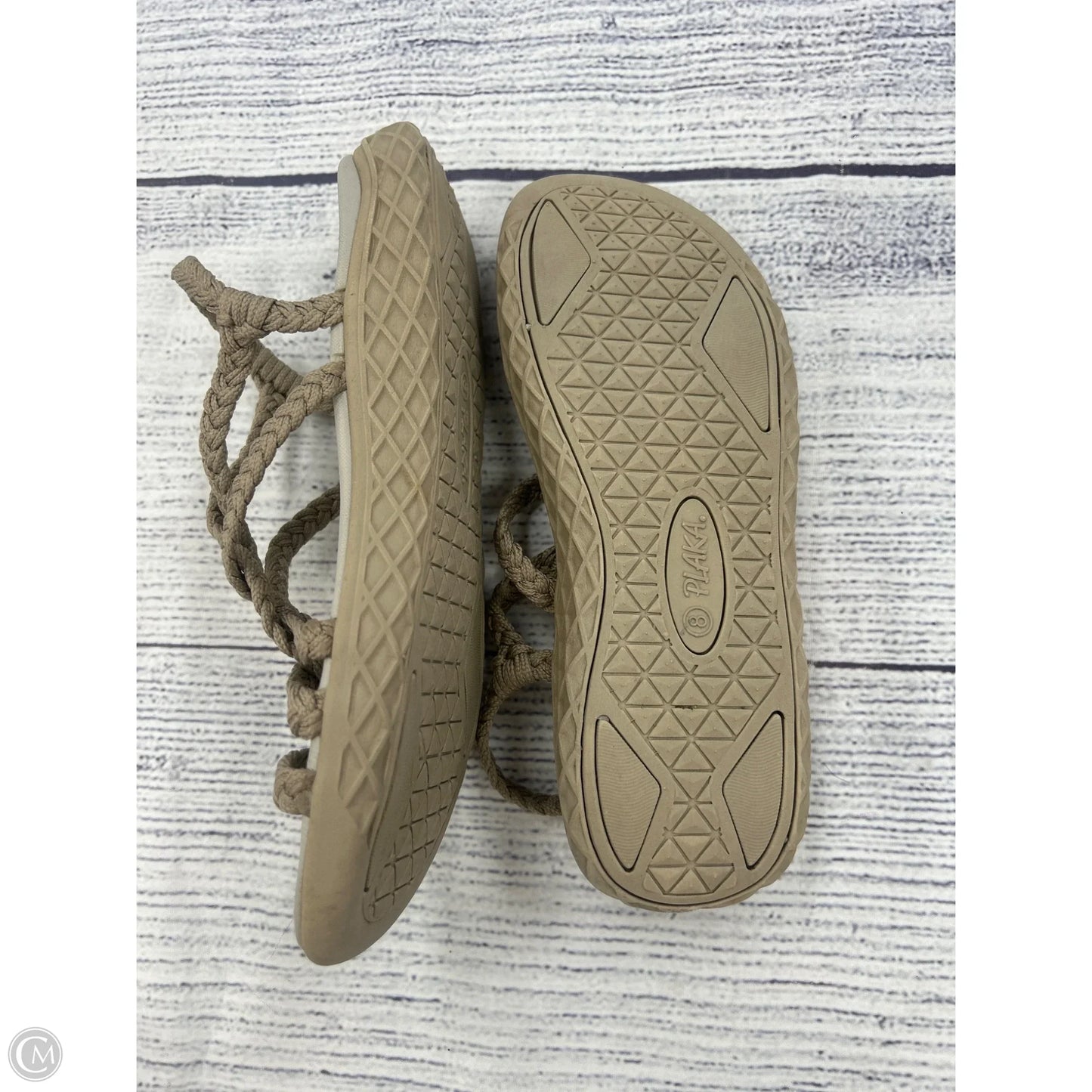 Sandals Flats By Clothes Mentor In Tan, Size: 8