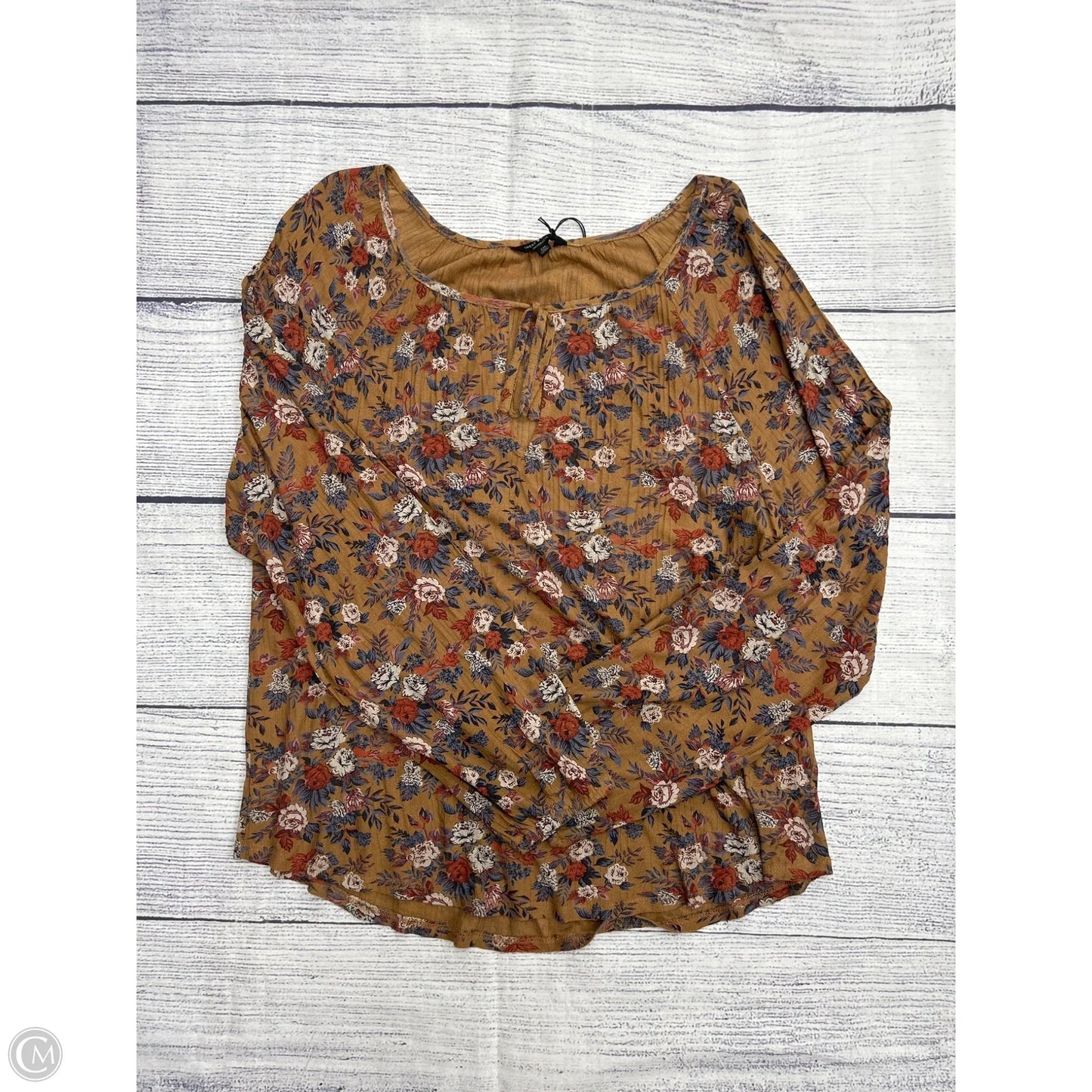 Top Long Sleeve By Lucky Brand In Floral Print, Size: L
