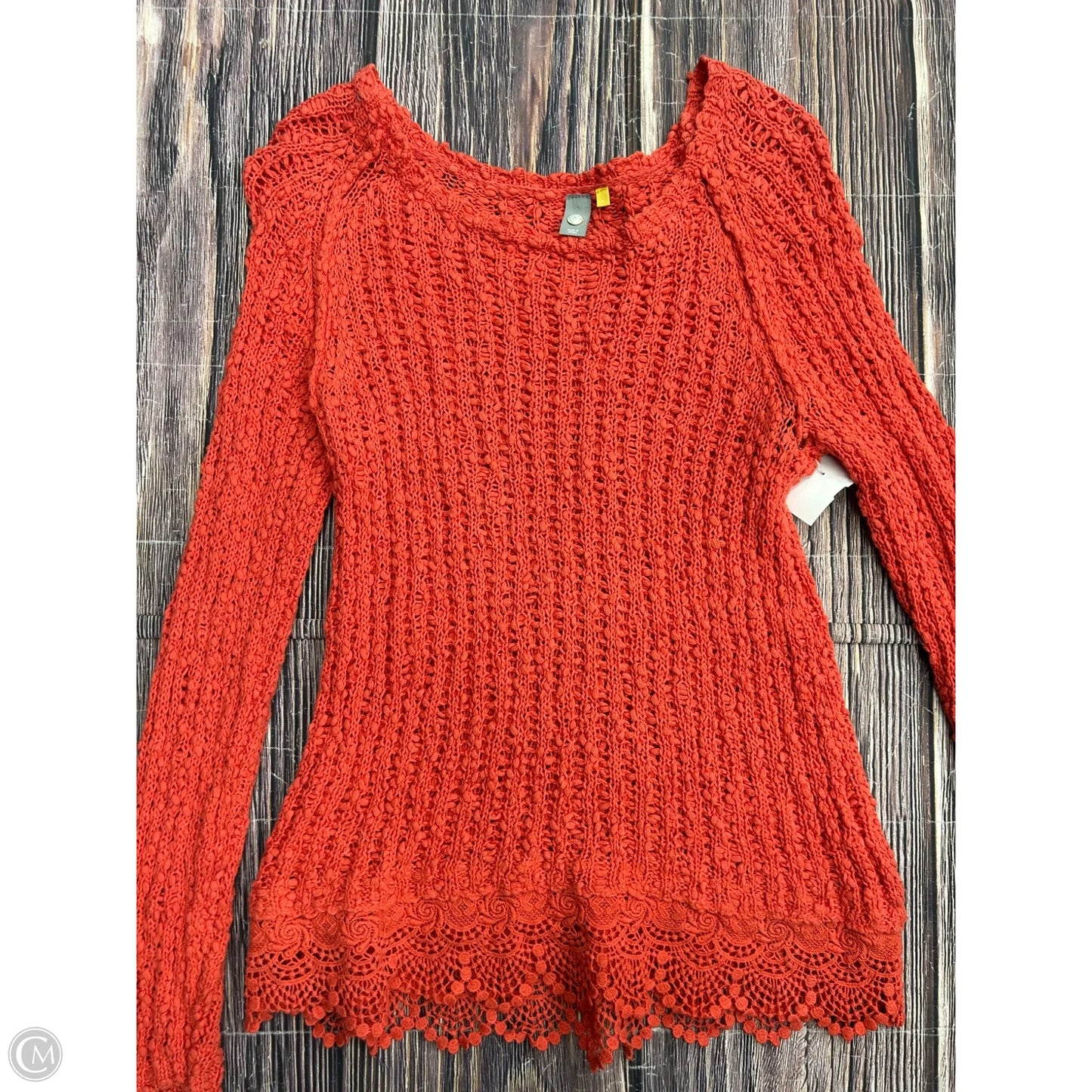 Sweater By Knitted And Knotted In Orange, Size: M