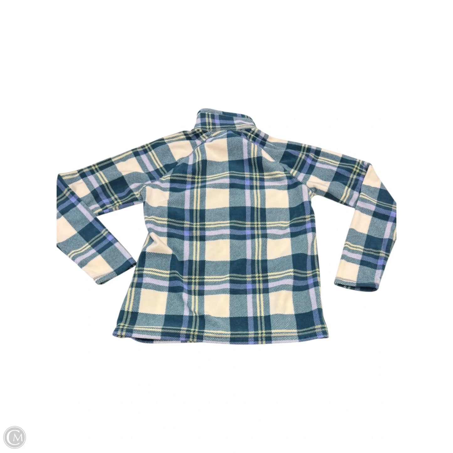 Jacket Fleece By Eddie Bauer In Cream & Green, Size: S