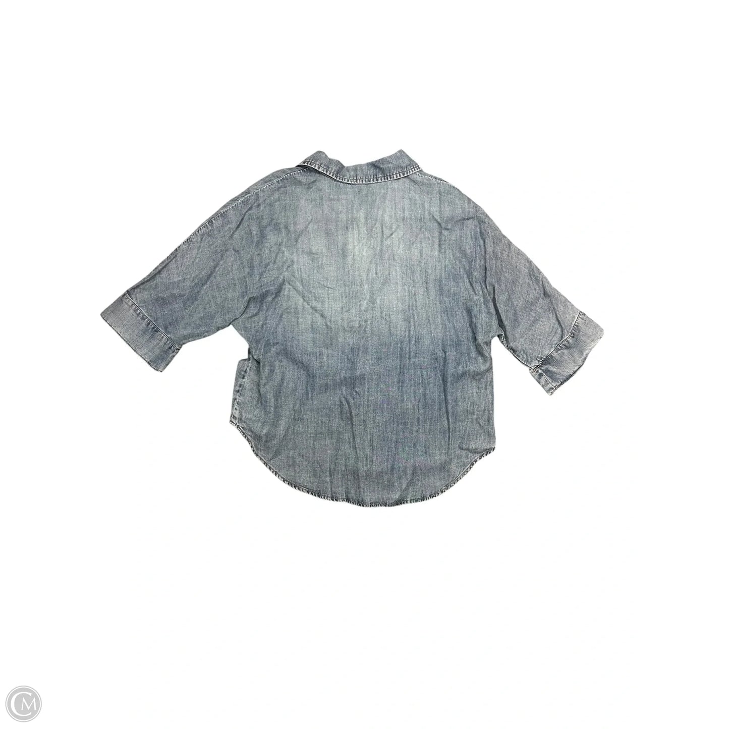 Blouse 3/4 Sleeve By Democracy In Blue Denim, Size: S