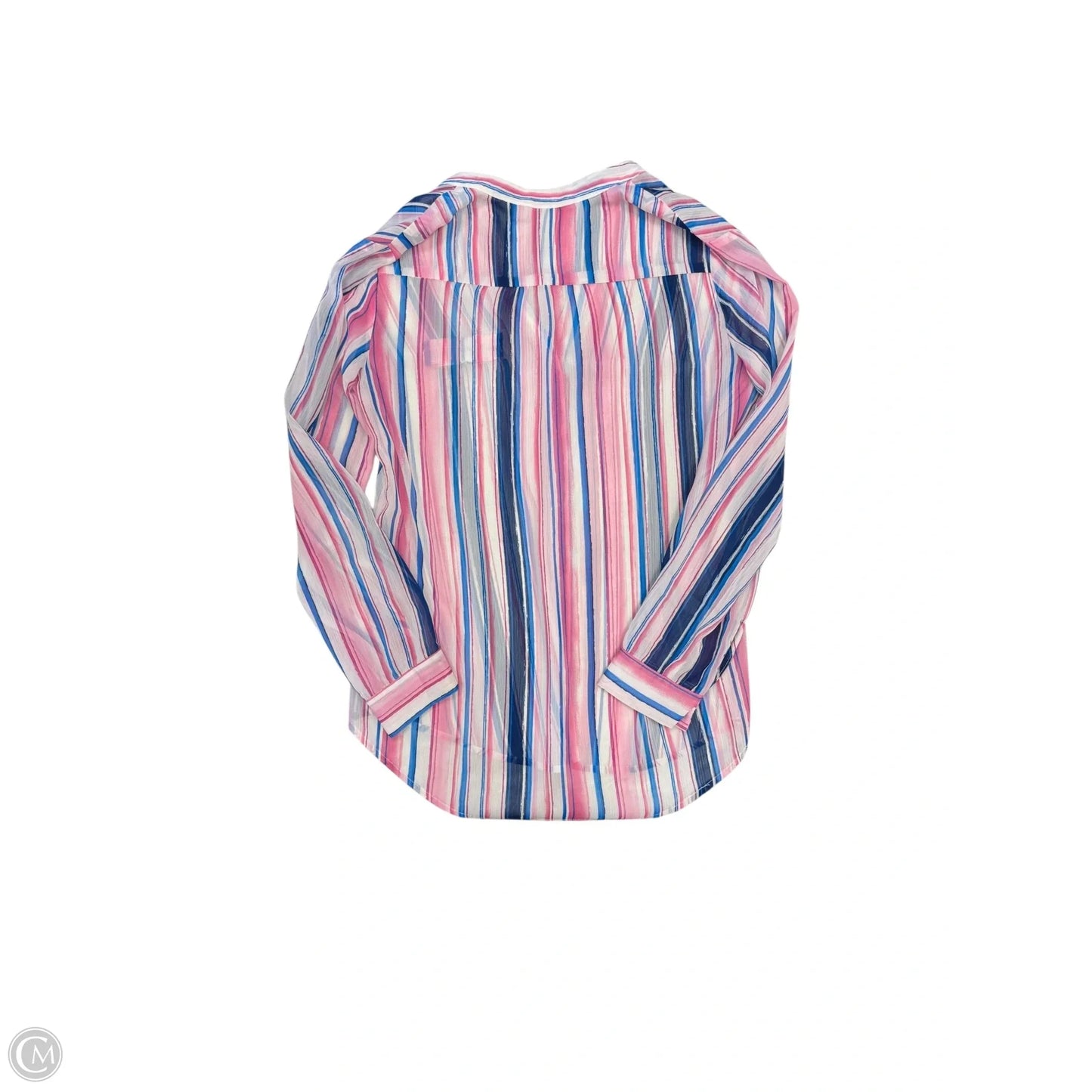 Blouse Long Sleeve By Kut In Blue & Pink, Size: Xs