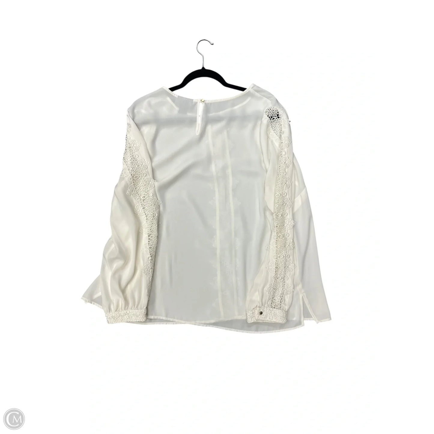 Blouse Long Sleeve By Liz Claiborne In Cream, Size: Xxl