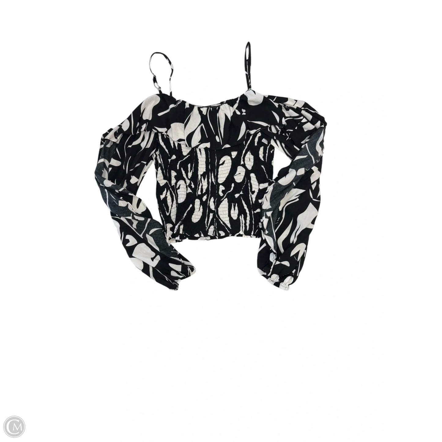 Blouse Long Sleeve By Inc In Black & White, Size: S