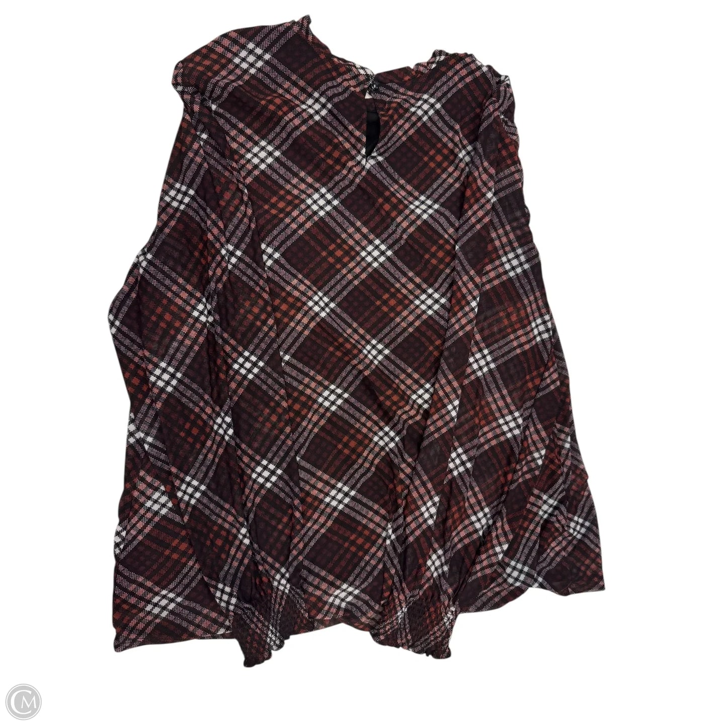 Blouse Long Sleeve By Maurices In Plaid Pattern, Size: 2x
