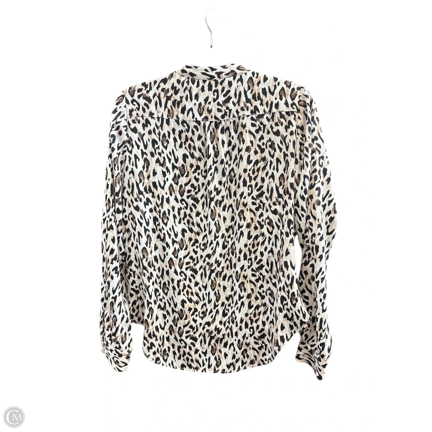 Blouse Long Sleeve By White House Black Market In Animal Print, Size: M