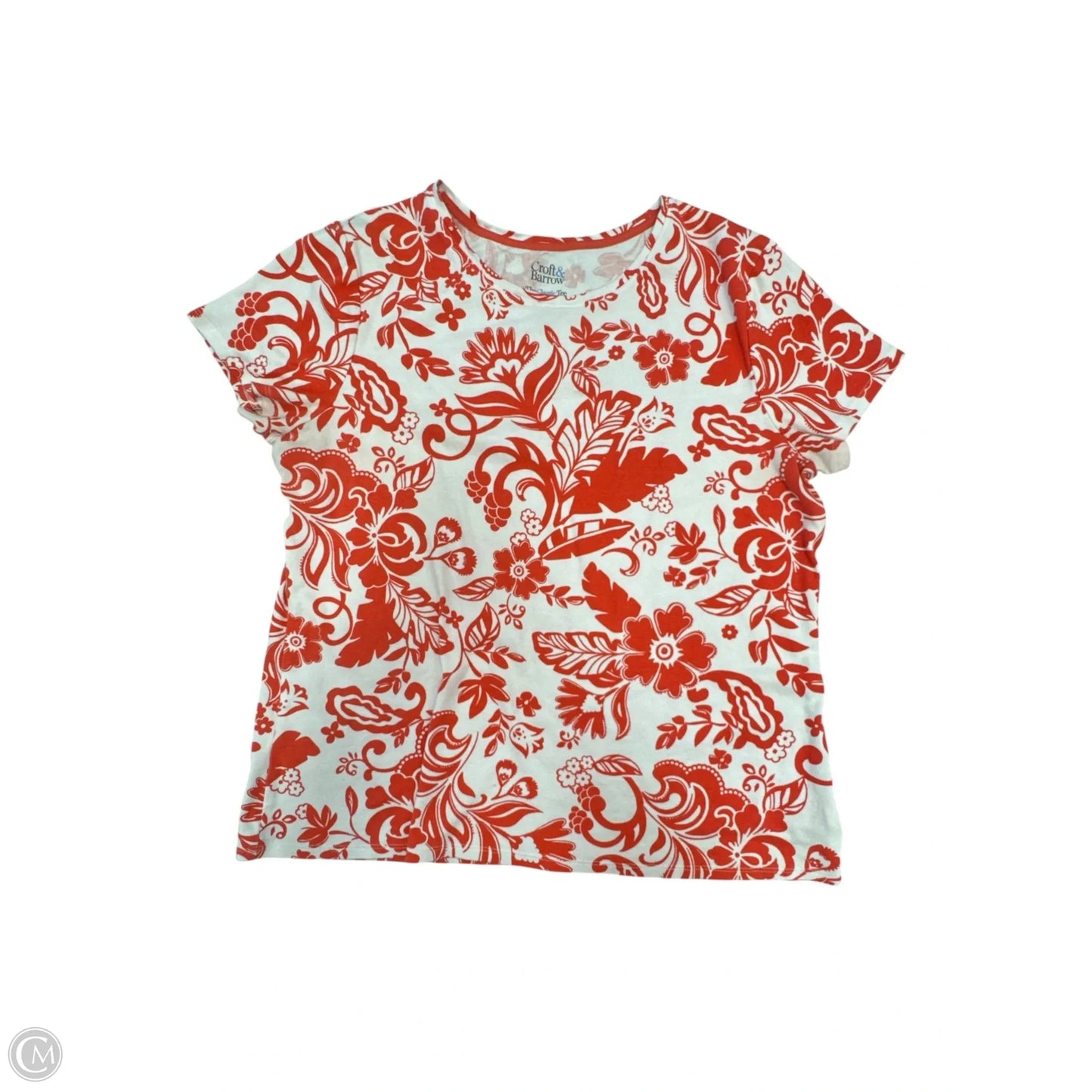 Top Short Sleeve By Croft And Barrow In Orange, Size: L