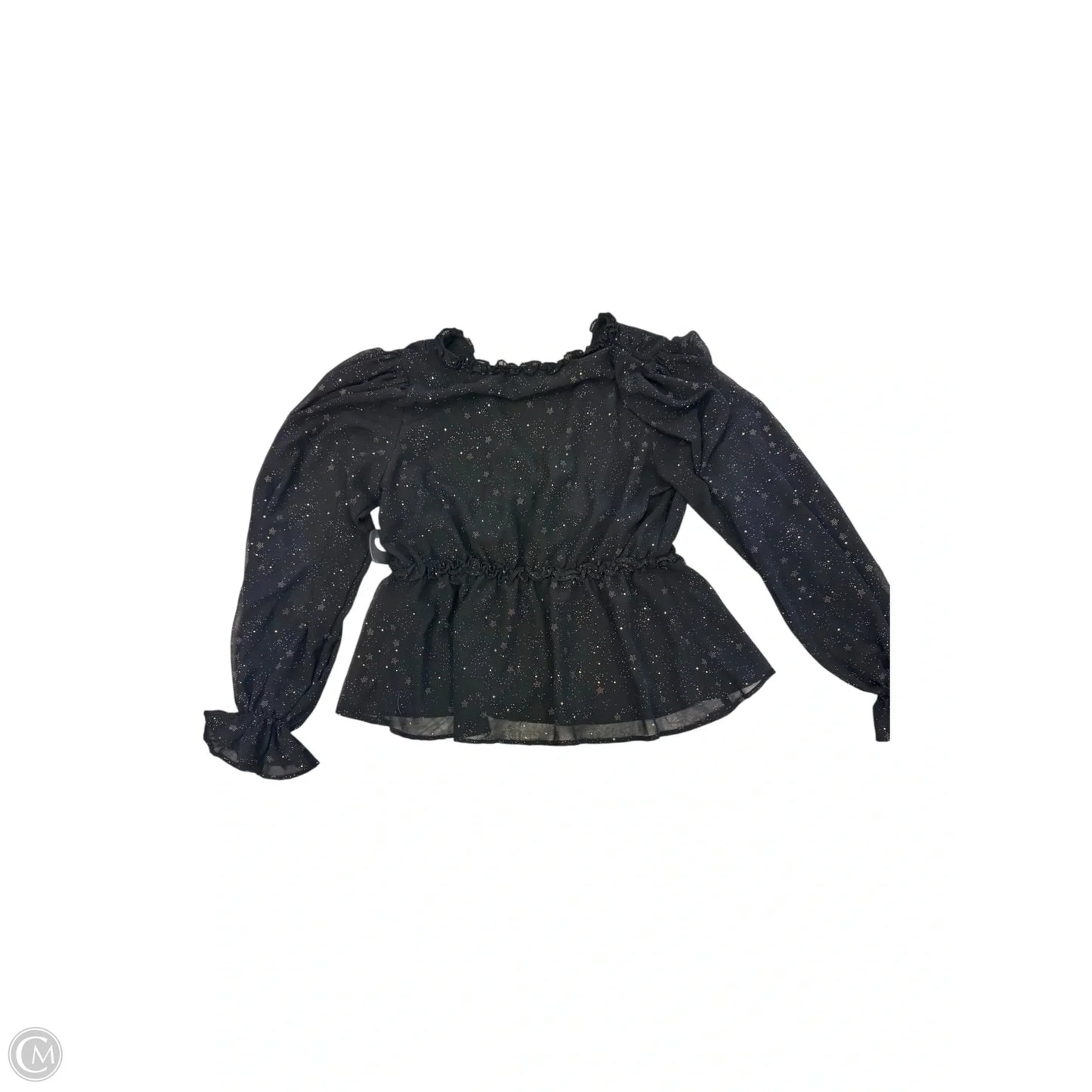 Top Long Sleeve By Blu Pepper In Black, Size: M